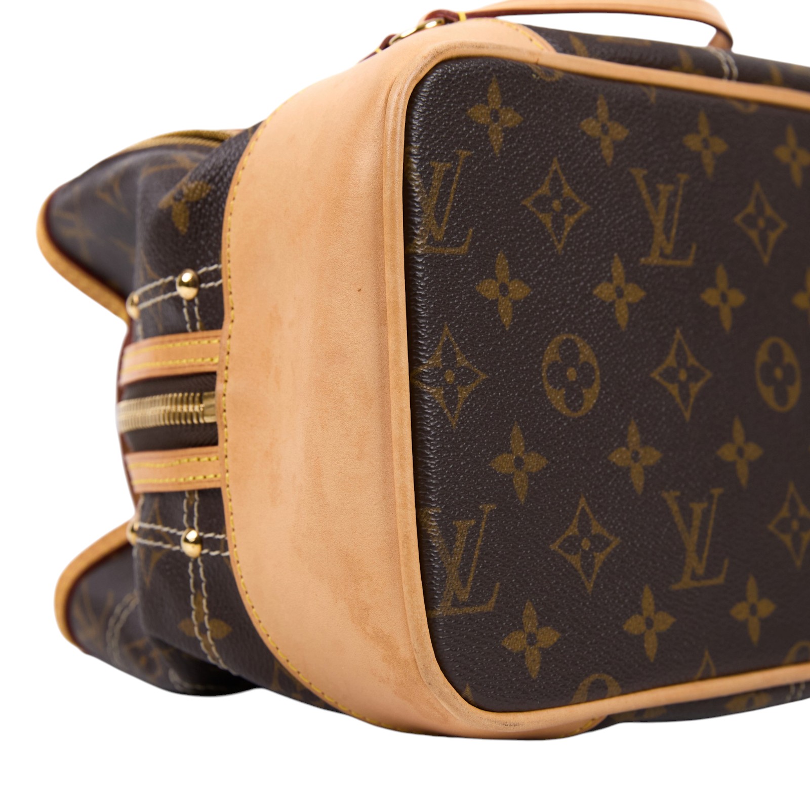 路易威登 LOUIS VUITTON RIVETING 金牌 肩背包 手提包 M40140 原花鉚釘雙拉鍊肩背包 防塵袋