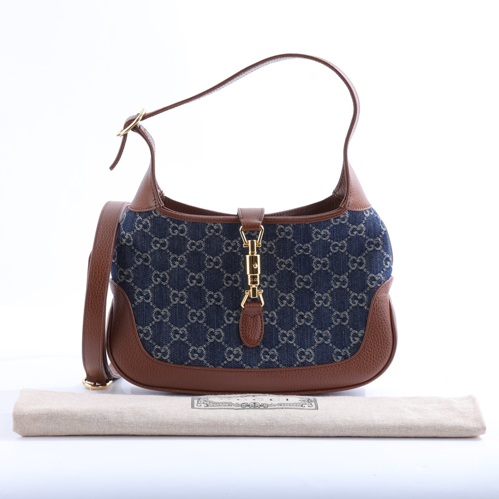 古馳 GUCCI Jackie 1961 小型 肩揹袋 636706 2KQGG 藍牛仔 JACKIE 1961 防塵袋/背帶