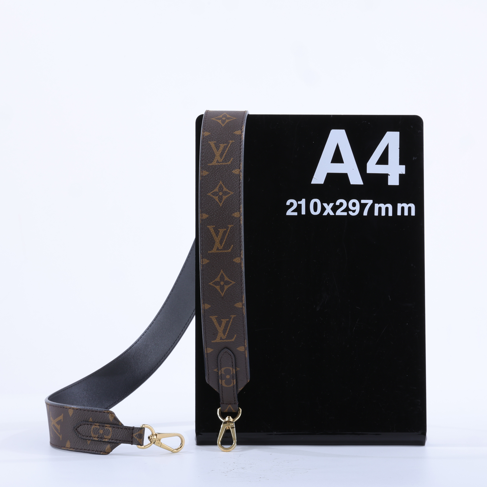 路易威登 LOUIS VUITTON Monogram 肩背帶 黑色 J02288 棕原花寬背帶 原廠盒子/防塵袋