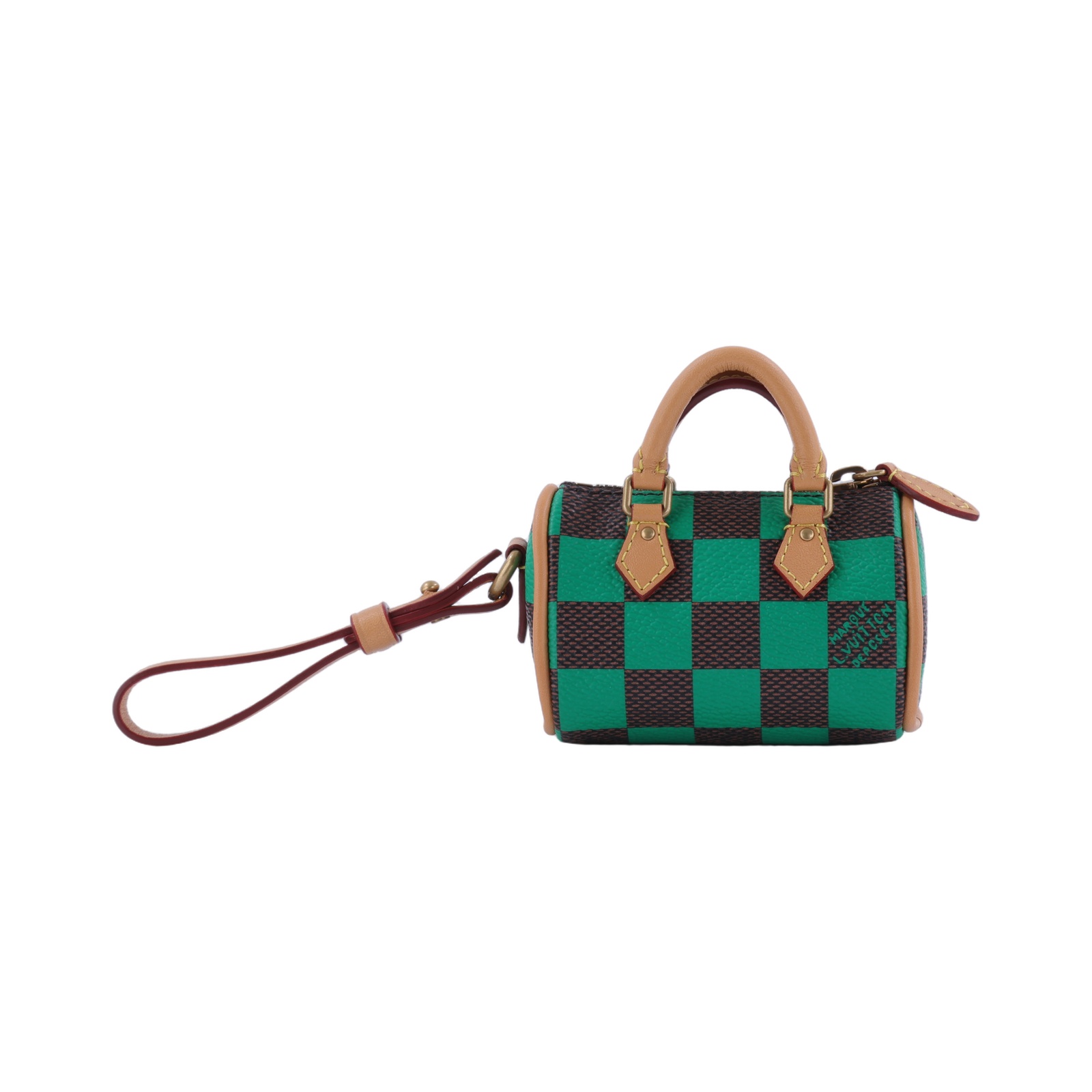 路易威登 LOUIS VUITTON Speedy 吊飾 鑰匙圈 R94053 綠棕棋盤SPEEDY吊飾 原廠盒子/防塵袋