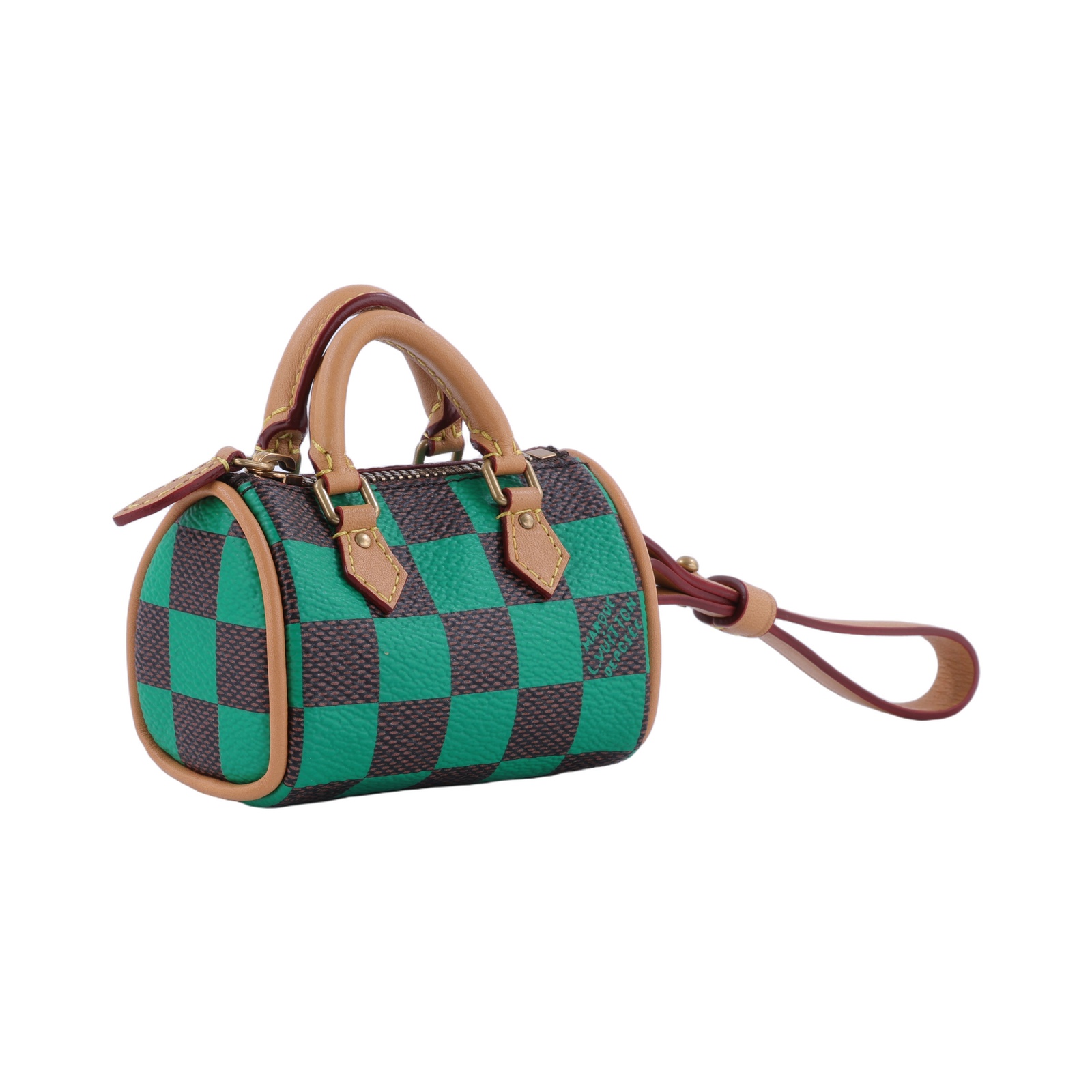 路易威登 LOUIS VUITTON Speedy 吊飾 鑰匙圈 R94053 綠棕棋盤SPEEDY吊飾 原廠盒子/防塵袋