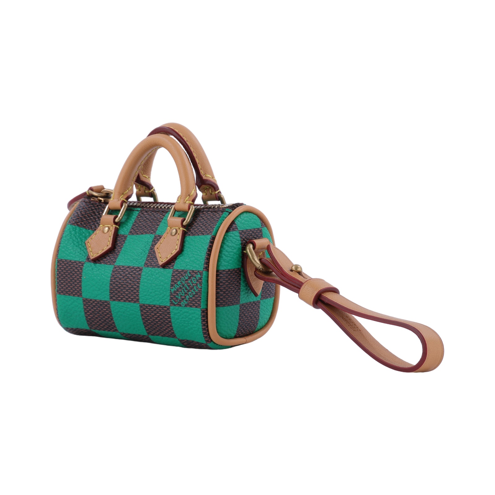 路易威登 LOUIS VUITTON Speedy 吊飾 鑰匙圈 R94053 綠棕棋盤SPEEDY吊飾 原廠盒子/防塵袋