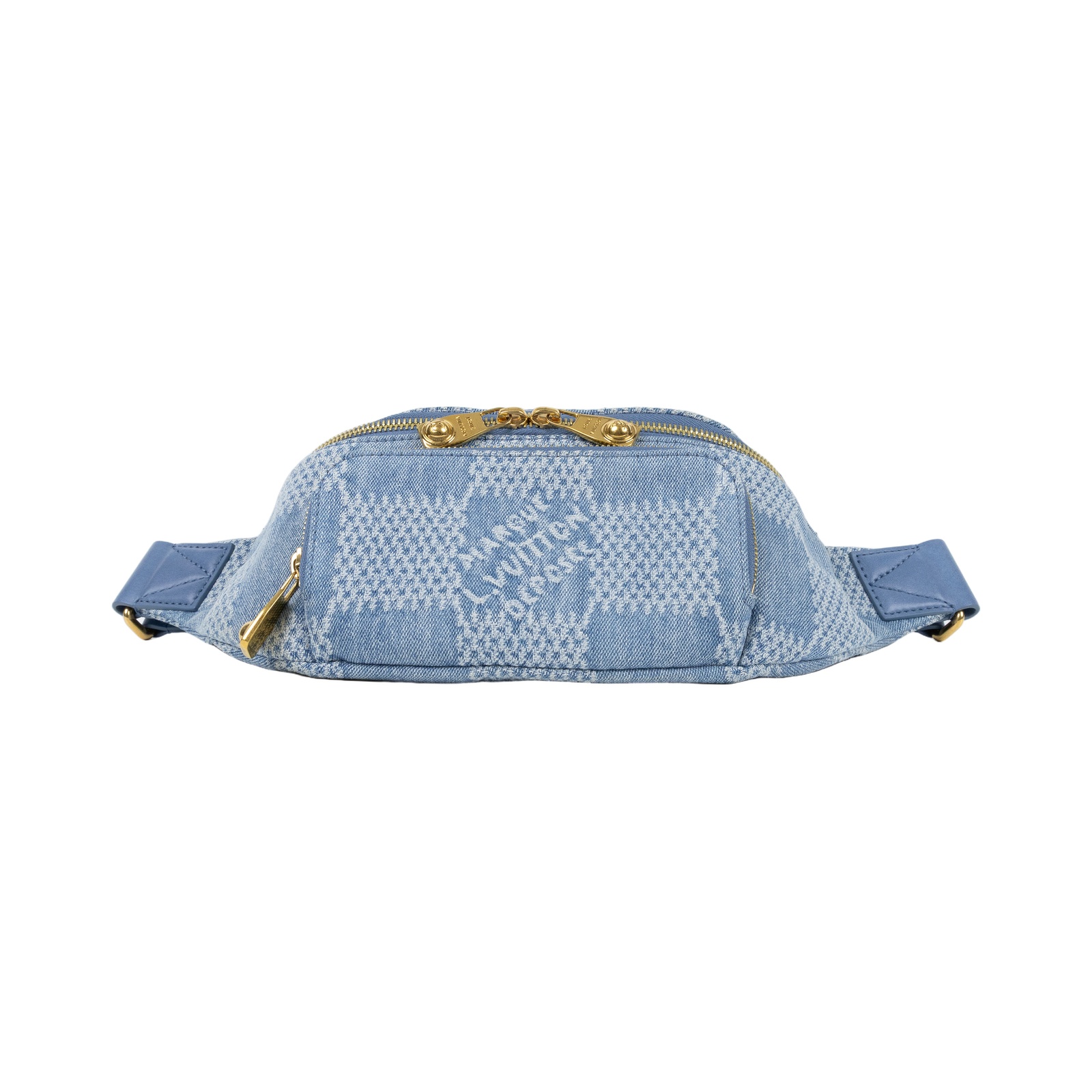 路易威登 LOUIS VUITTON Rush Bumbag 腰包/胸包 Denim 藍色 Damier Denim 3D棉質帆布 仿舊金色金屬配件 N00205 晶片款  原廠盒子/防塵袋