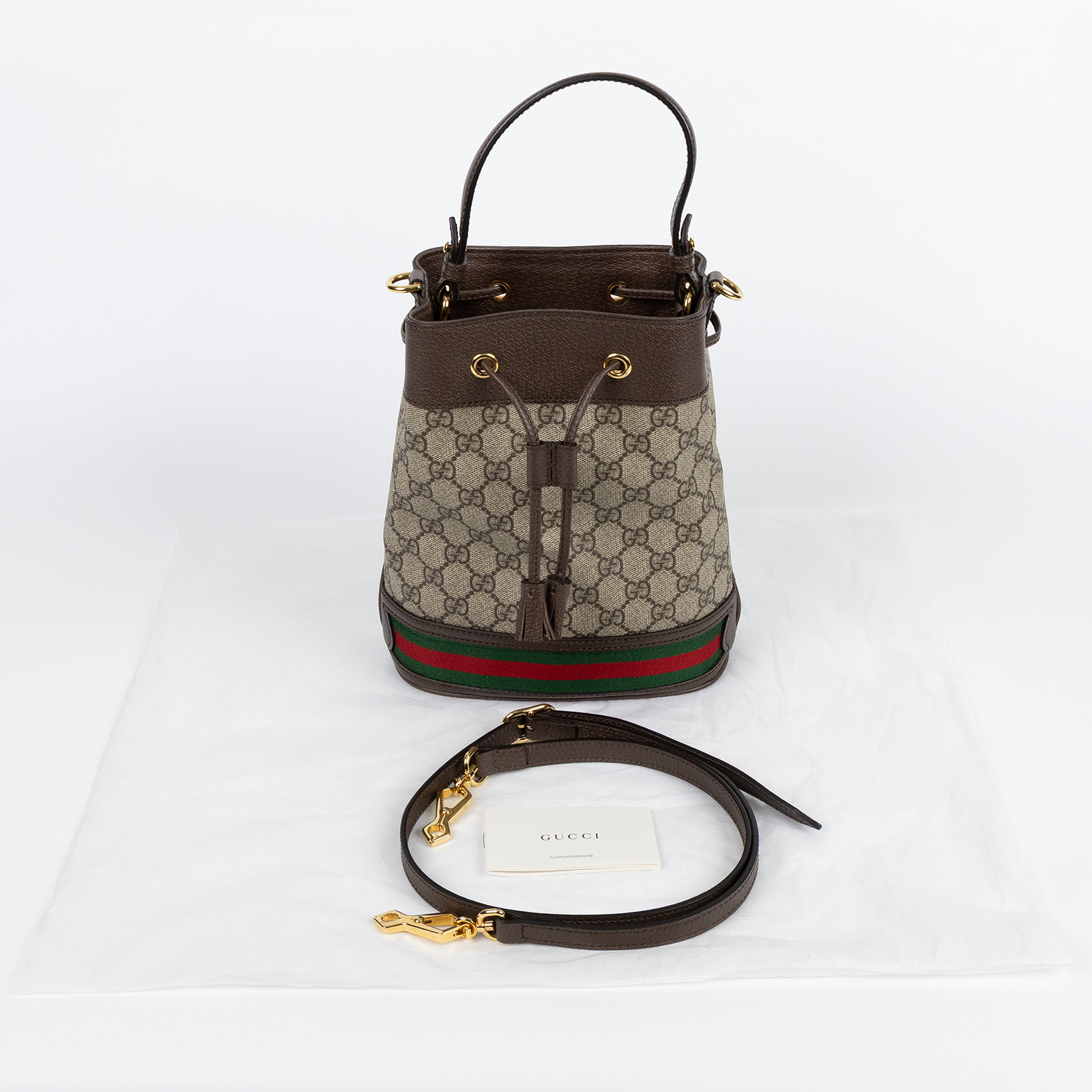 古馳 GUCCI Ophidia GG 小型 肩背 水桶袋 550621 96I3B 棕GG紋Ophidia水桶包 背帶