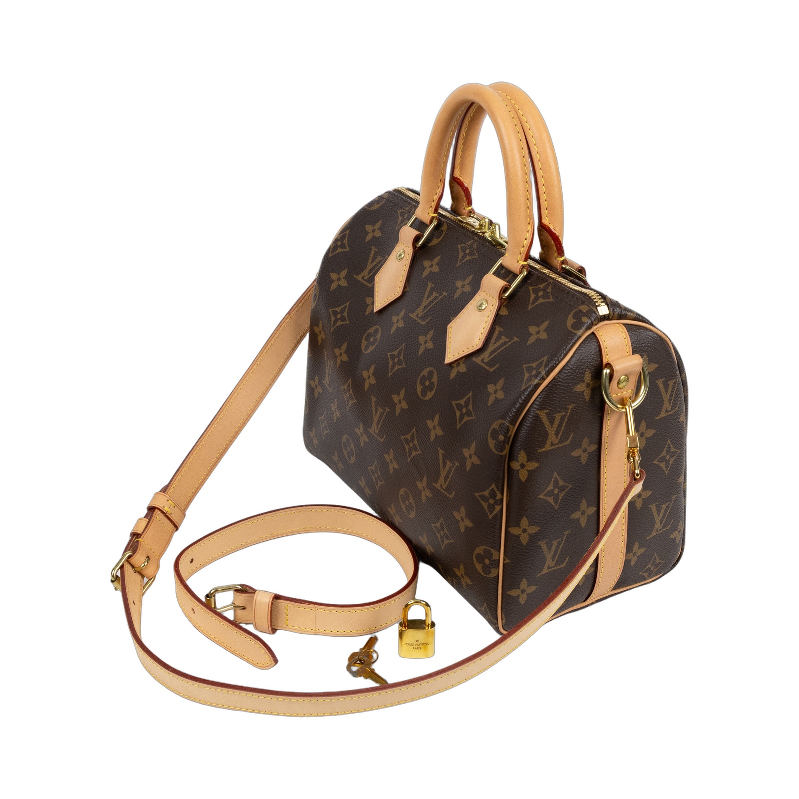路易威登 LOUIS VUITTON Speedy Bandoulière 25  波士頓包 手提包 經典帆布 M46977  防塵袋/背帶/鎖組