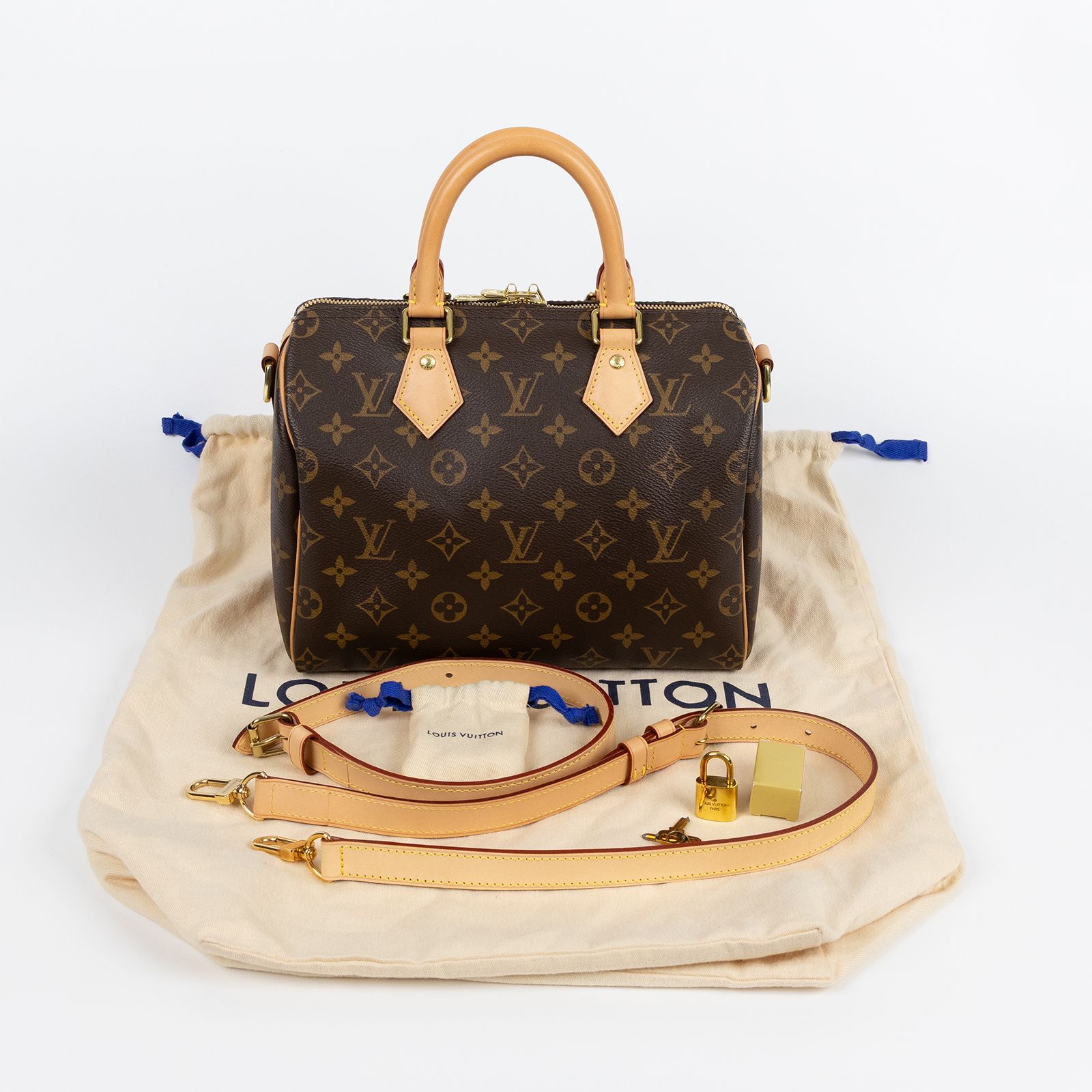 路易威登 LOUIS VUITTON Speedy Bandoulière 25  波士頓包 手提包 經典帆布 M46977  防塵袋/背帶/鎖組