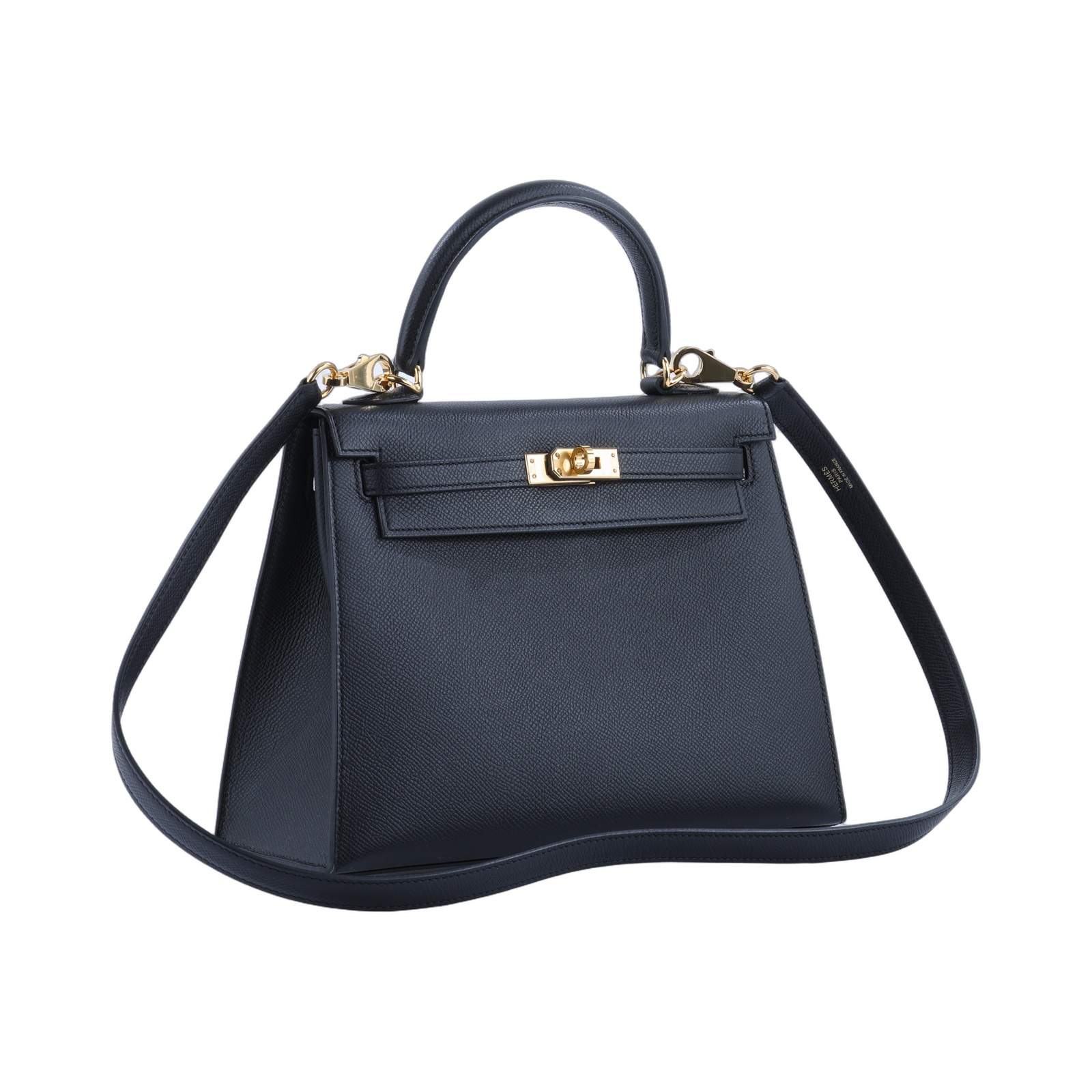 愛馬仕 Hermes Kelly II Sellier 凱莉包 25 黑色 金色五金 H038416CC89 W刻 WTC272UG H038416CC  原廠盒子/防塵袋/購買證明/鎖組/背帶