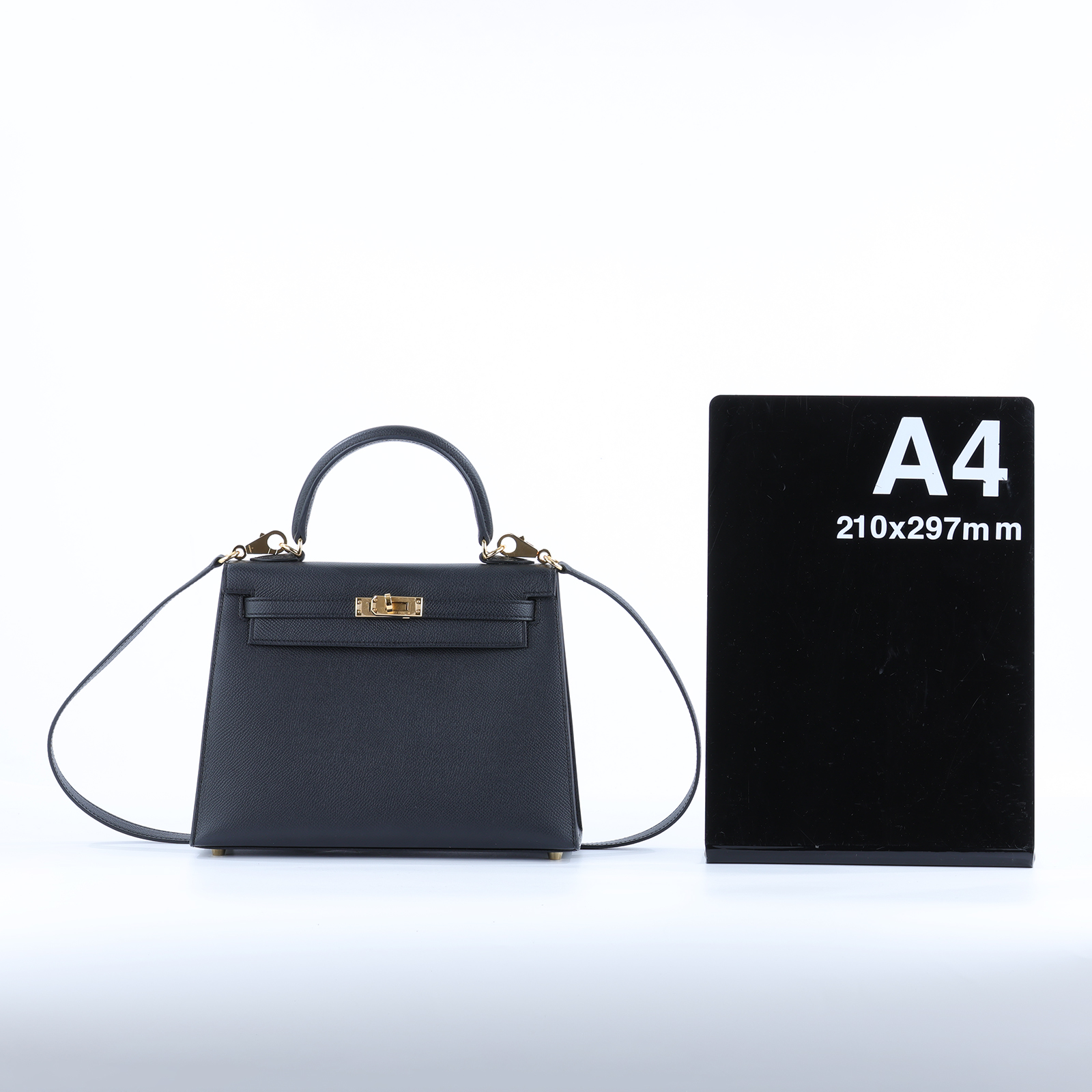 愛馬仕 Hermes Kelly II Sellier 凱莉包 25 黑色 金色五金 H038416CC89 W刻 WTC272UG H038416CC  原廠盒子/防塵袋/購買證明/鎖組/背帶