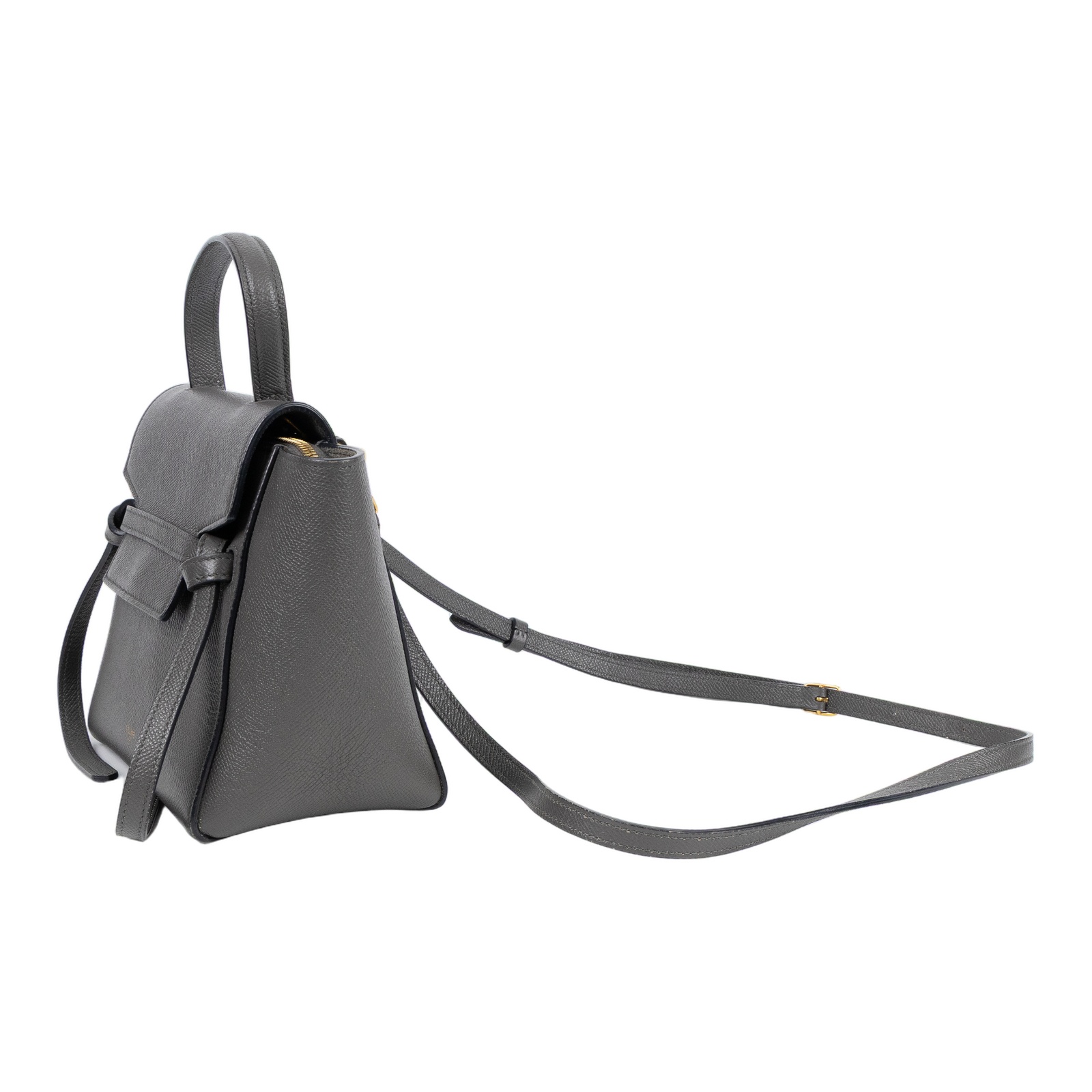 思琳 CELINE 珠地小牛皮 袖珍型 Belt 手袋 189003ZVA 灰NANO BELT 2WAY 防塵袋/背帶