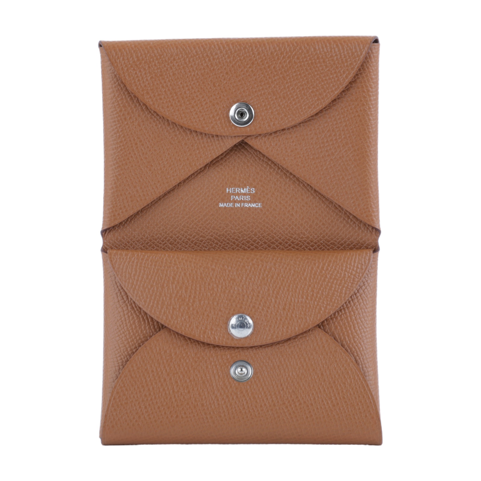 愛馬仕 Hermes Calvi Duo 卡包 CALD B FM 004 PM B刻 金棕 CALVI DUO 原廠盒子