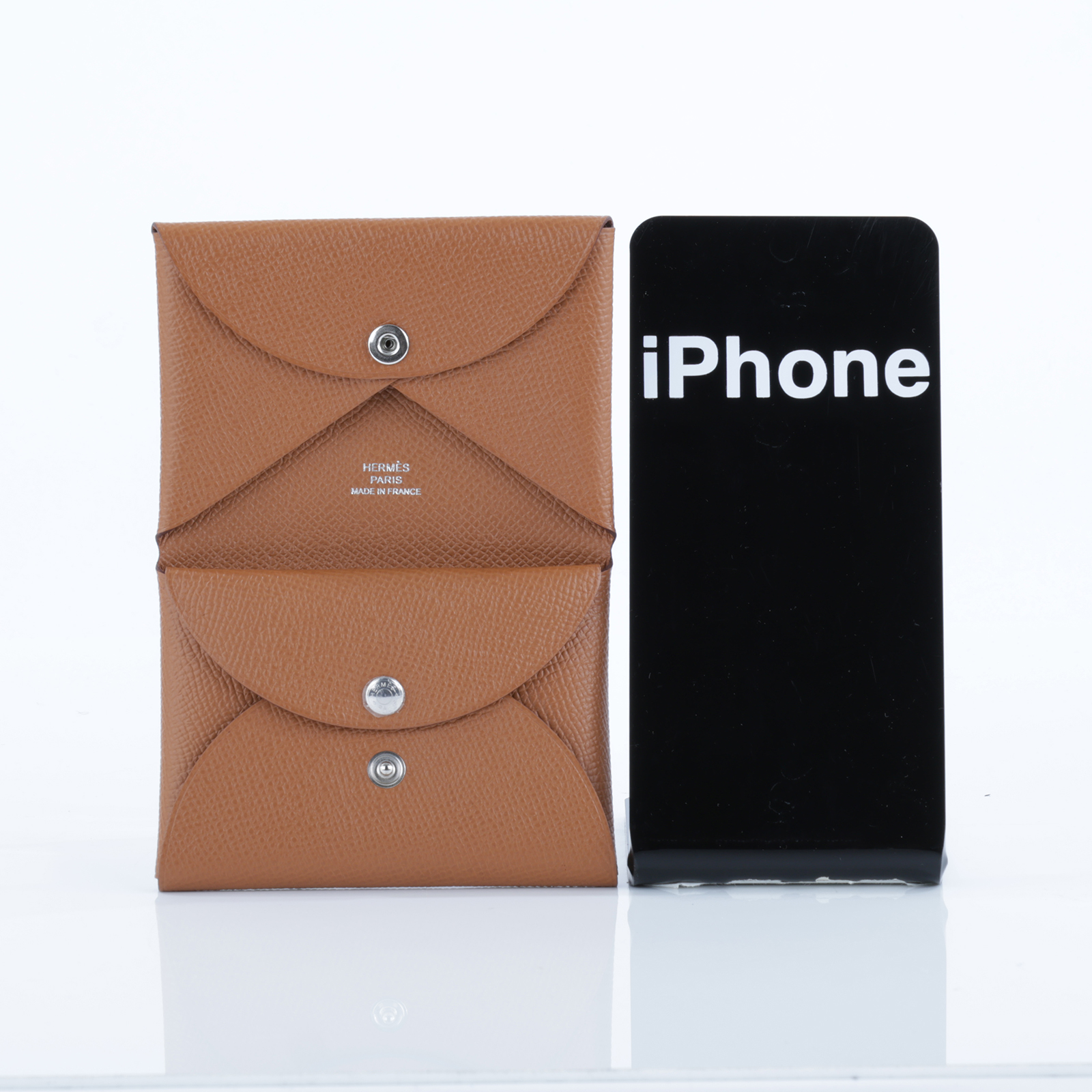 愛馬仕 Hermes Calvi Duo 卡包 CALD B FM 004 PM B刻 金棕 CALVI DUO 原廠盒子