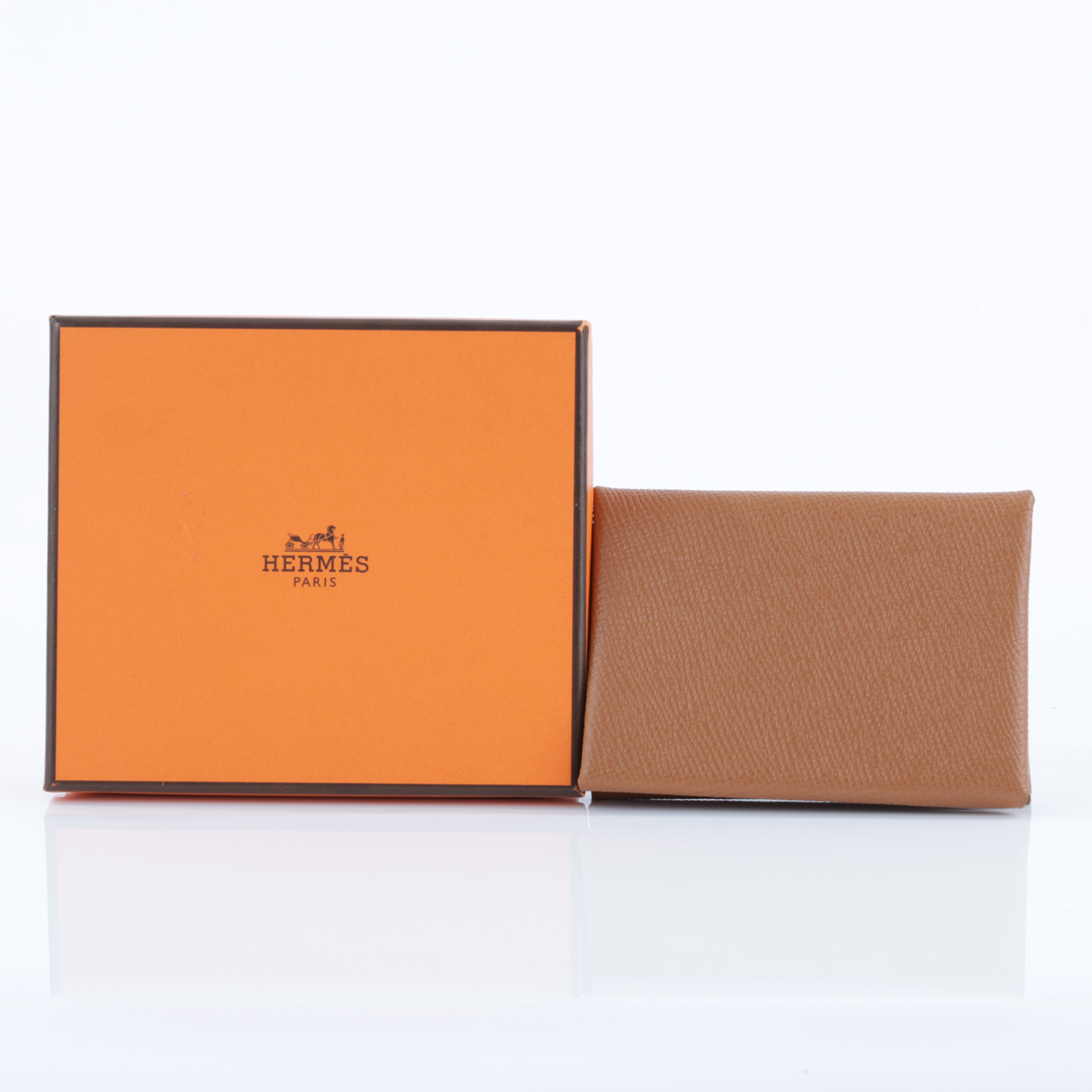 愛馬仕 Hermes Calvi Duo 卡包 CALD B FM 004 PM B刻 金棕 CALVI DUO 原廠盒子