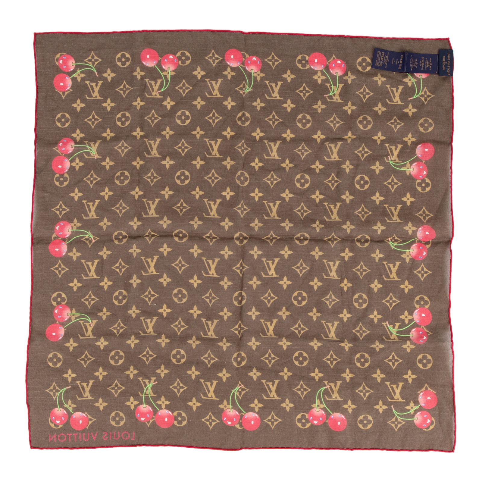 路易威登LOUIS VUITTON LV x TM 村上隆MONOGRAM CERISE 方巾絲巾M96090