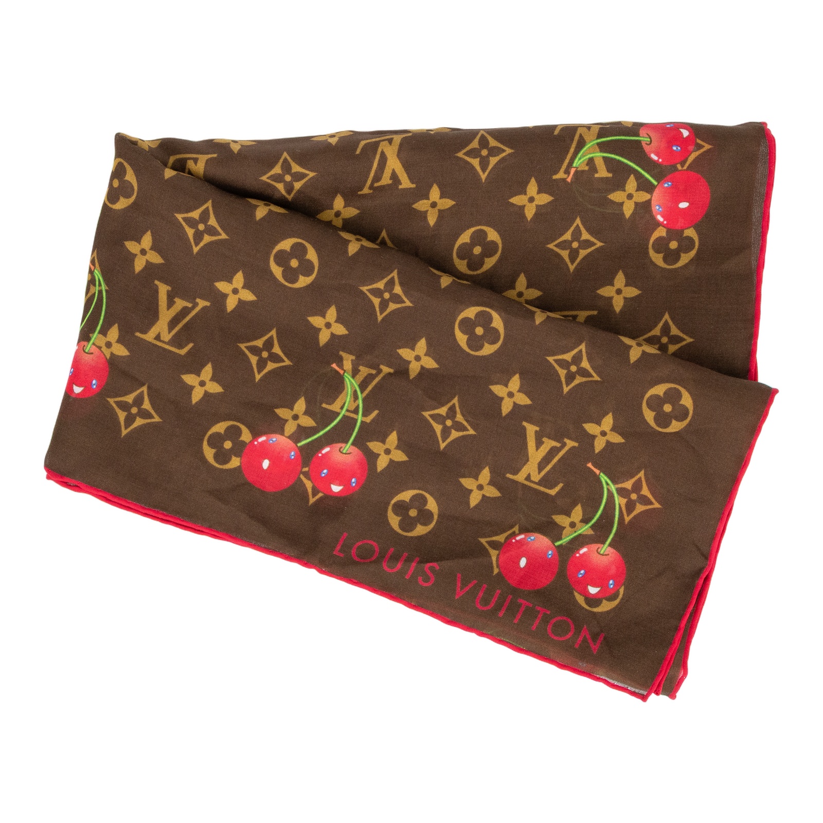路易威登LOUIS VUITTON LV x TM 村上隆MONOGRAM CERISE 方巾絲巾M96090