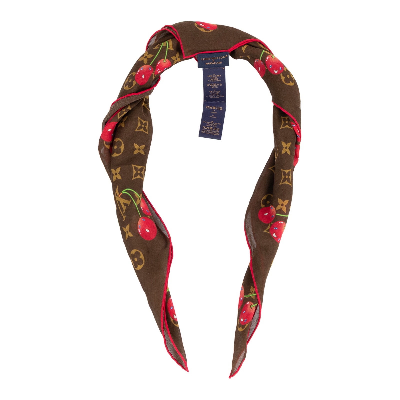 路易威登LOUIS VUITTON LV x TM 村上隆MONOGRAM CERISE 方巾絲巾M96090