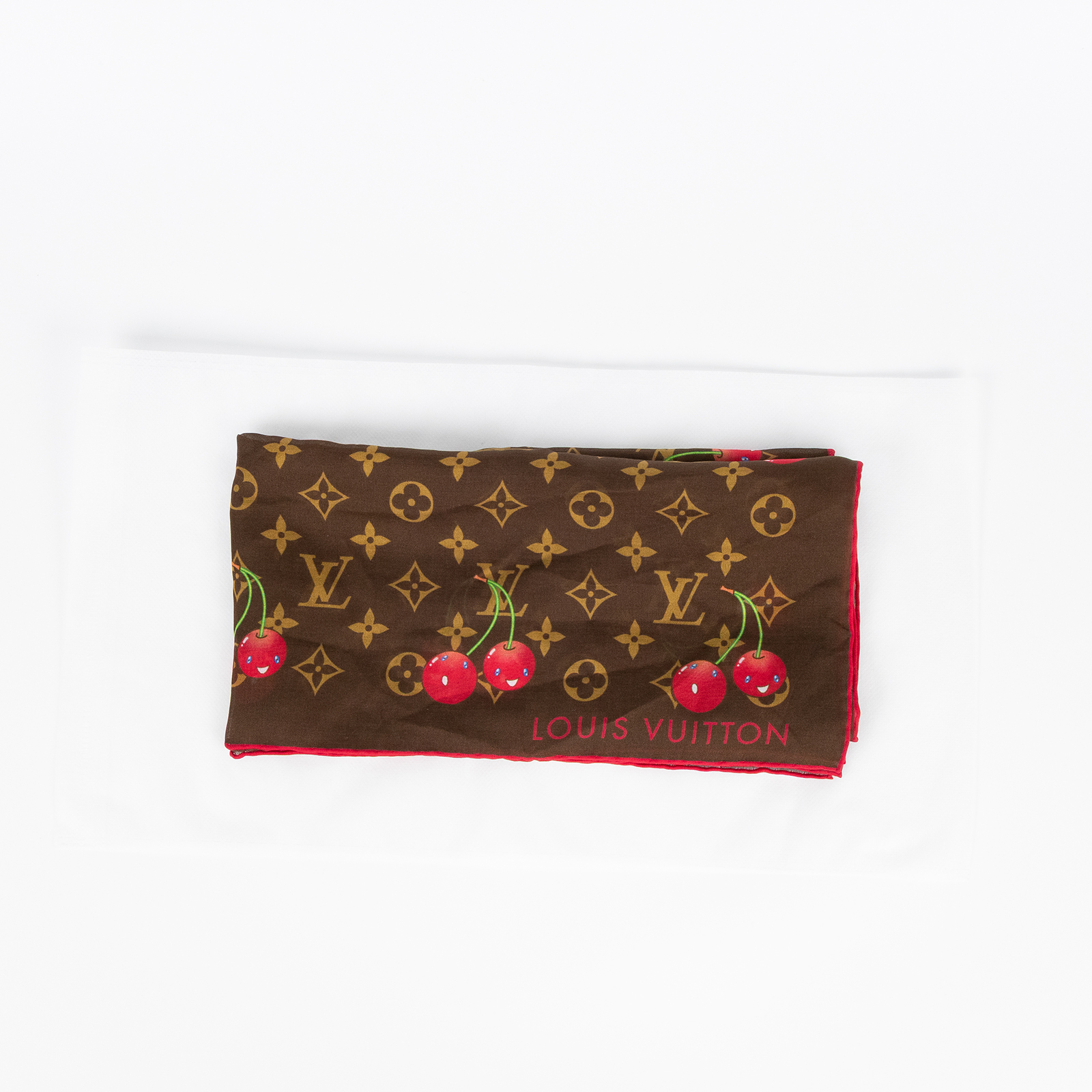 路易威登LOUIS VUITTON LV x TM 村上隆MONOGRAM CERISE 方巾絲巾M96090