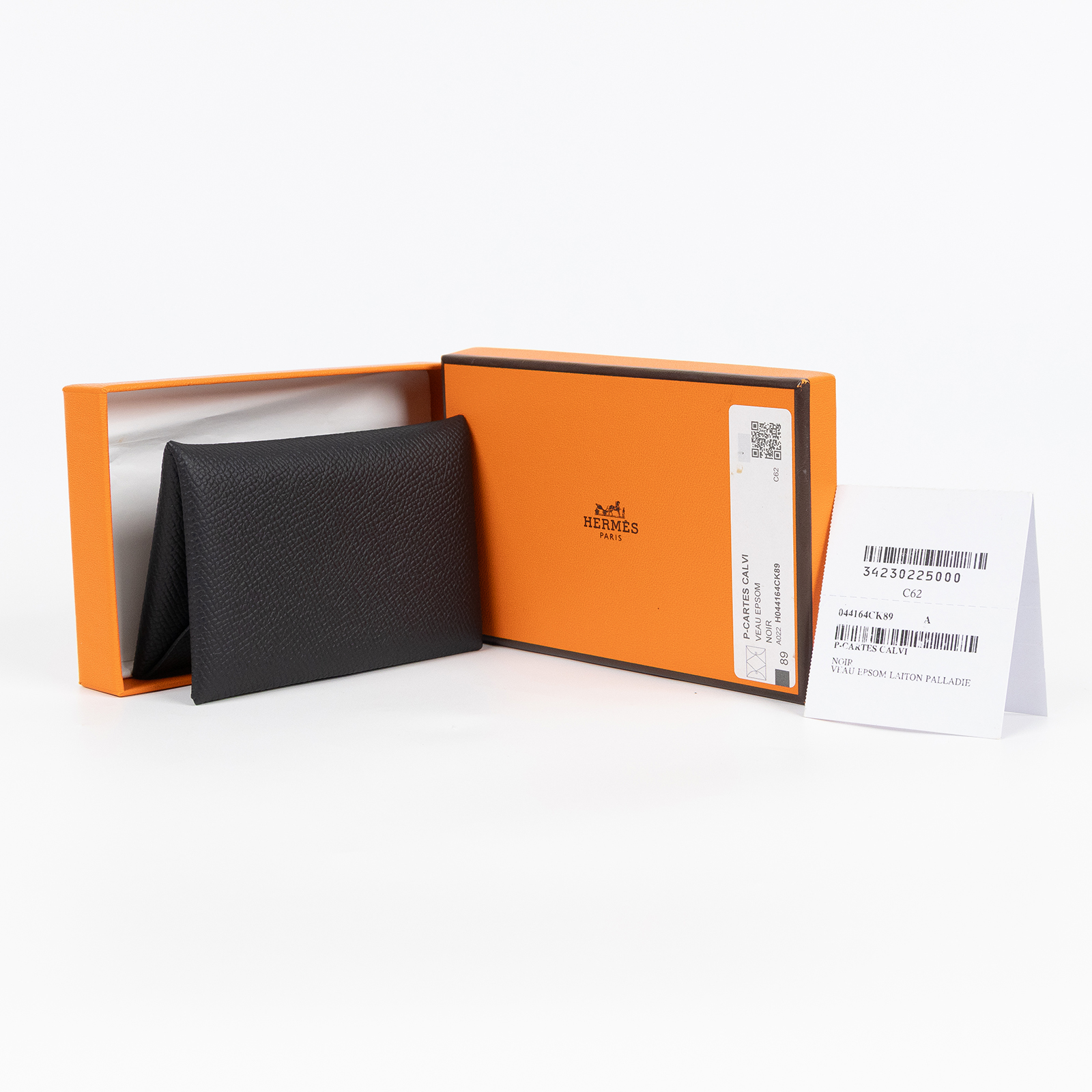 愛馬仕 Hermes Calvi 卡包 銀色五金 黑色 H044164CK89 U MZ 009 CS  黑CALVI 原廠盒子