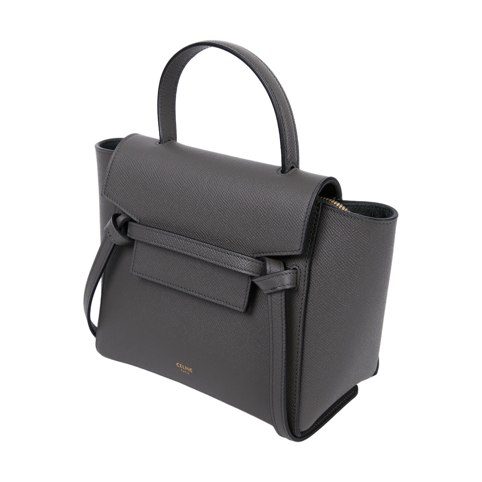 思琳 CELINE 珠地小牛皮 袖珍型 Belt 手袋 189003ZVA 灰鯰魚包BELT NANO 背帶/原廠盒子/防塵袋/購買證明