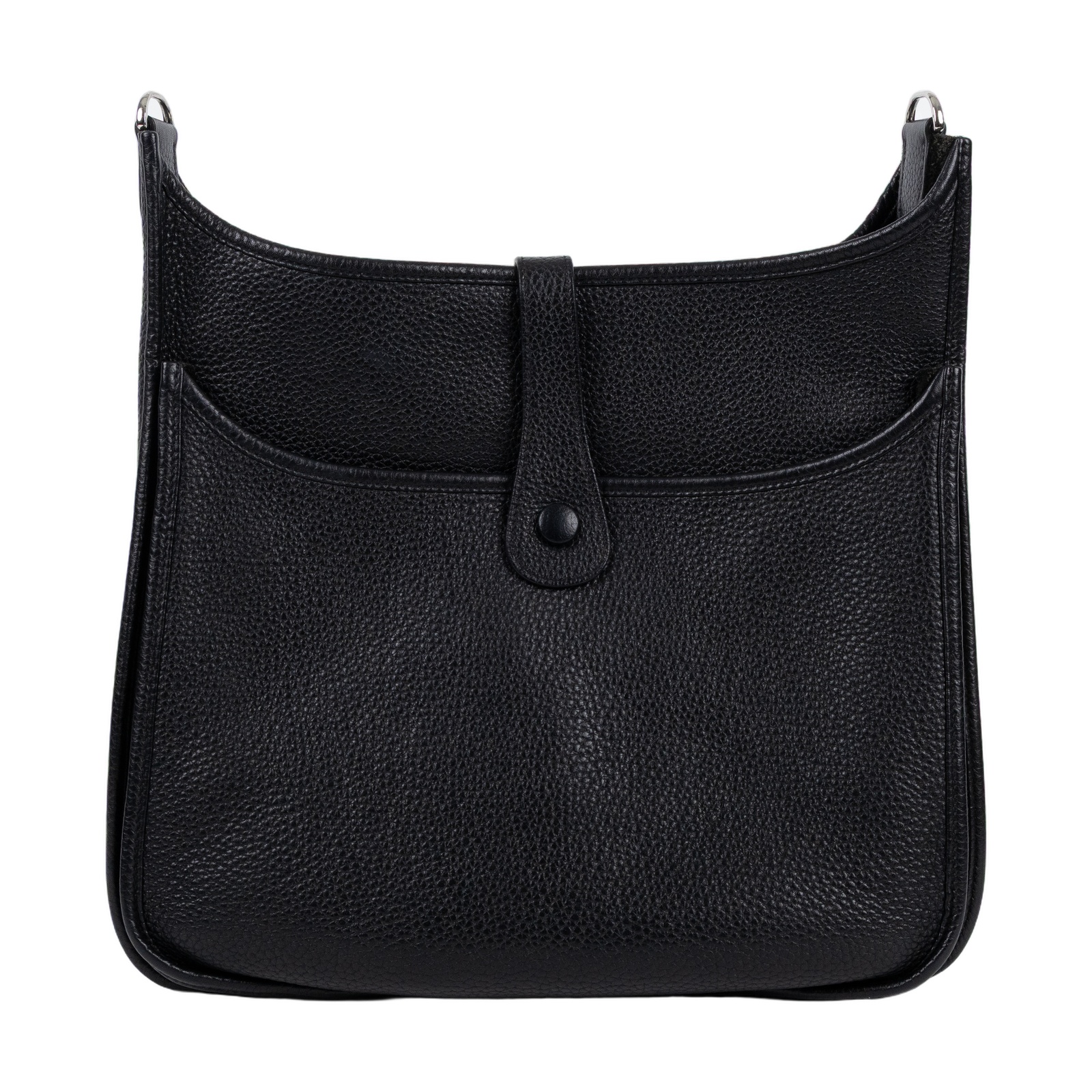 愛馬仕 Hermes Evelyne III Bag 伊芙琳包 33 銀色五金 黑色 H056275CK89 /MD口Q  背帶/購買證明影本
