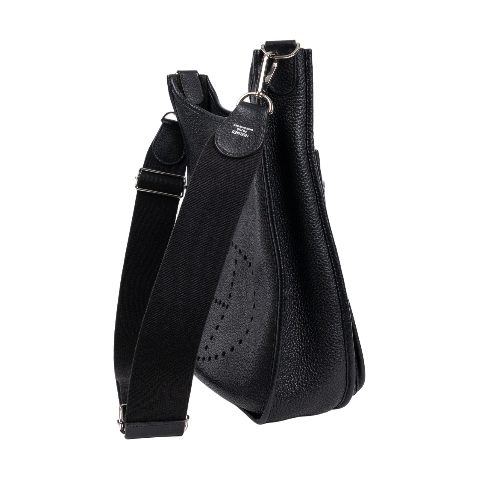 愛馬仕 Hermes Evelyne III Bag 伊芙琳包 33 銀色五金 黑色 H056275CK89 /MD口Q  背帶/購買證明影本
