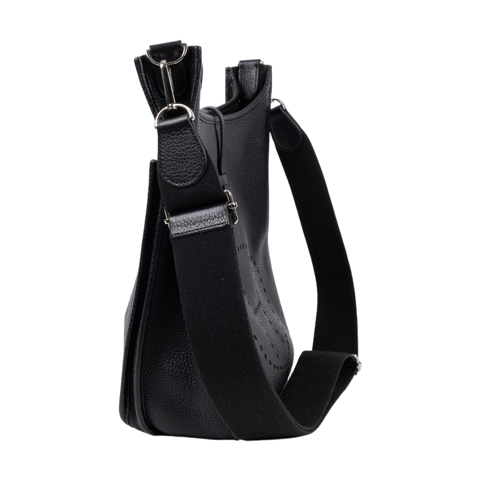 愛馬仕 Hermes Evelyne III Bag 伊芙琳包 33 銀色五金 黑色 H056275CK89 /MD口Q  背帶/購買證明影本