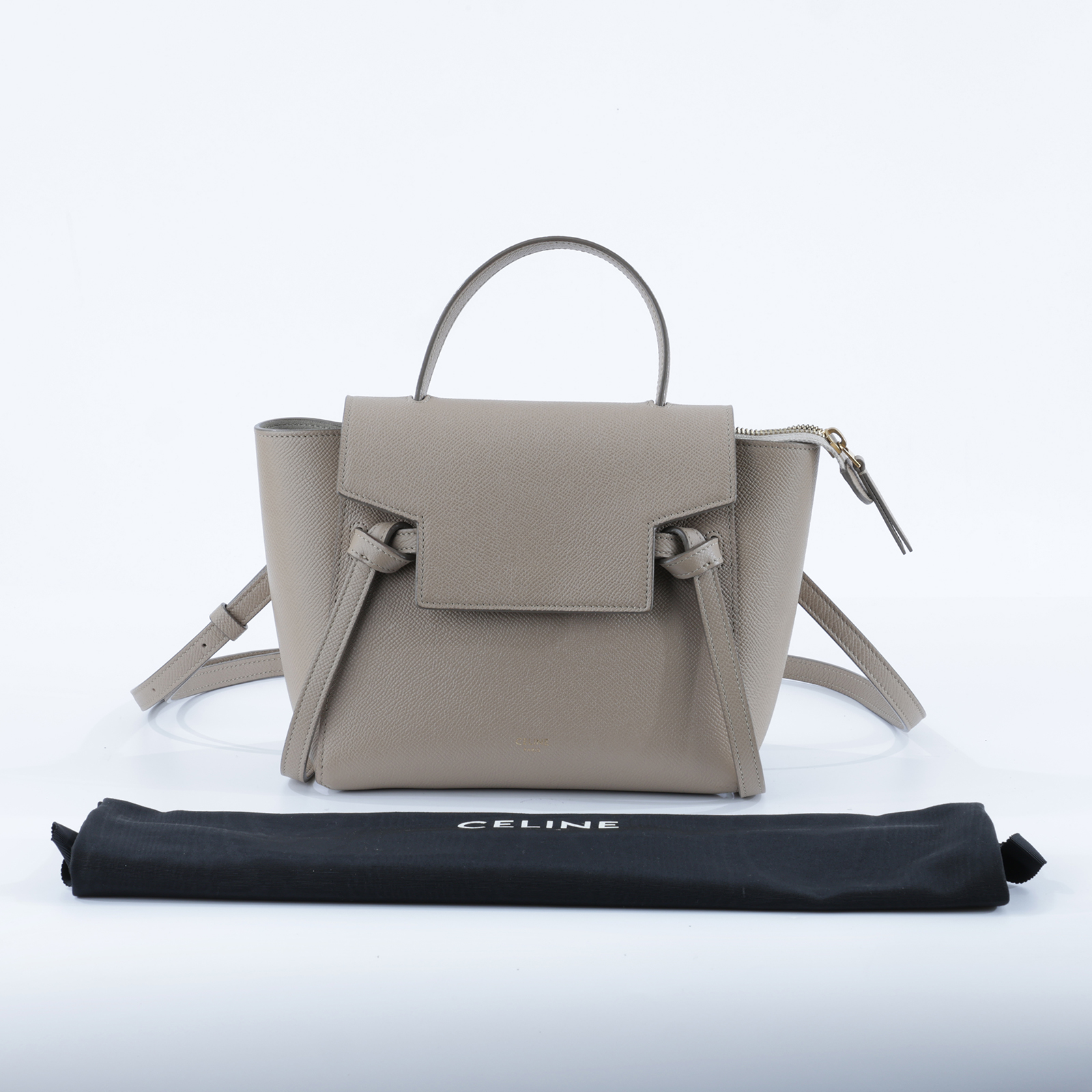 思琳 CELINE 珠地小牛皮 袖珍型 Belt 手袋 189003ZVA 奶茶色BELT NANO 防塵袋/背帶