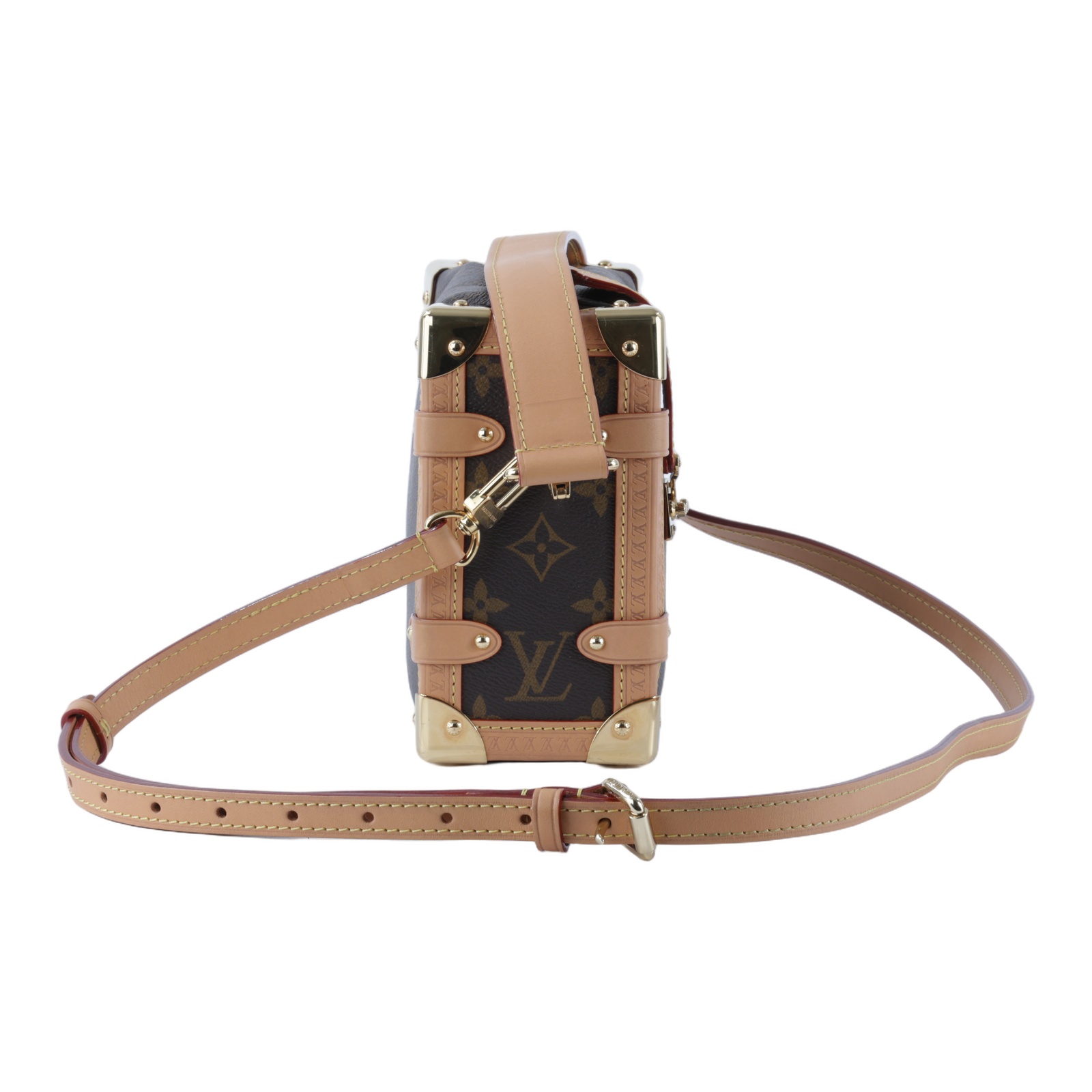 路易威登 LOUIS VUITTON Side Trunk MM 老花 手提 肩背 箱包 M46358 晶片款 原花SIDE TRUNK MM 背帶2