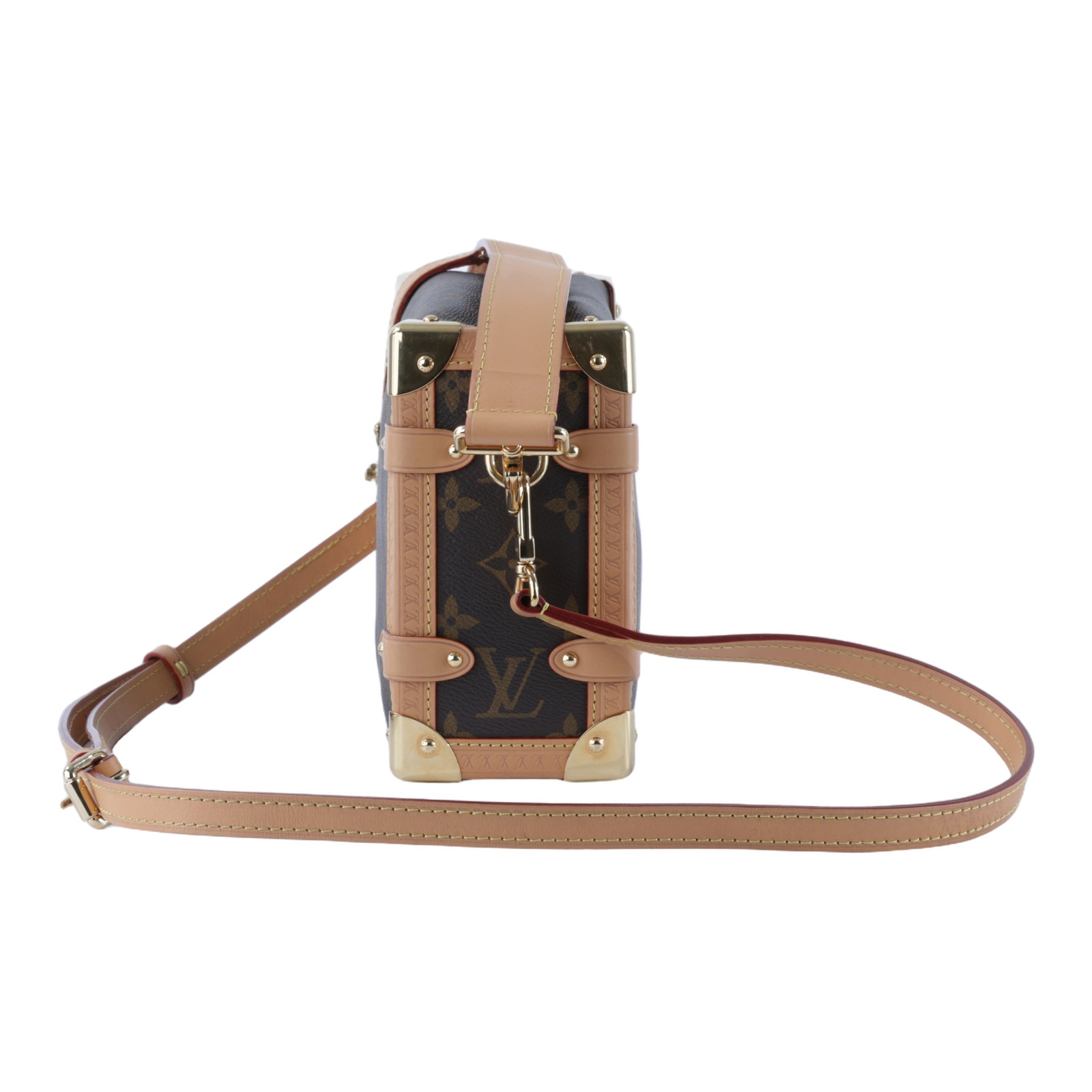 路易威登 LOUIS VUITTON Side Trunk MM 老花 手提 肩背 箱包 M46358 晶片款 原花SIDE TRUNK MM 背帶2