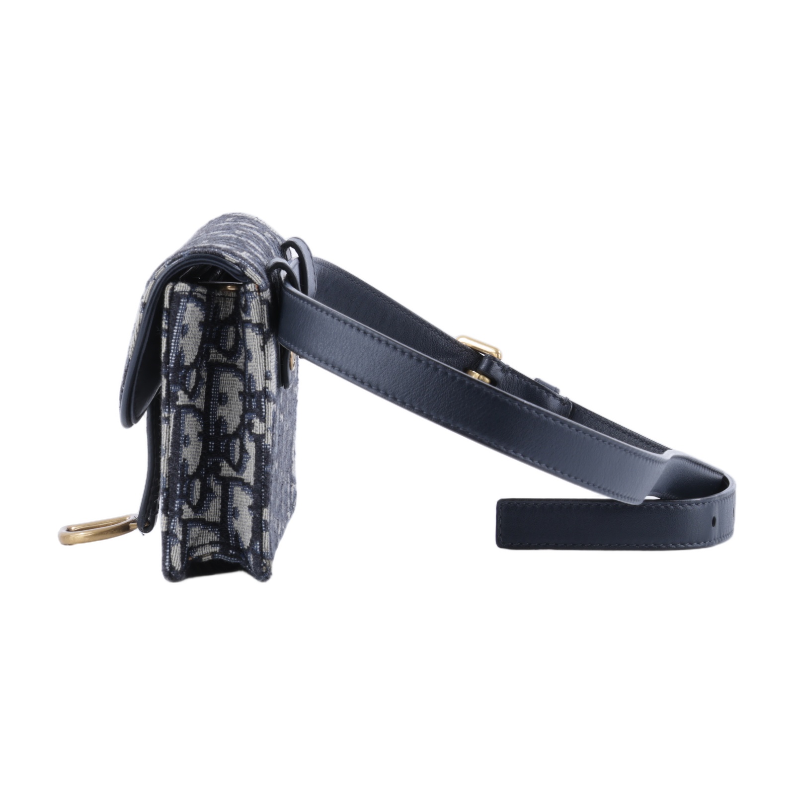 迪奧 CHRISTIAN DIOR Saddle 馬鞍 腰包 S5619CTZQ 藍緹花SADDLE腰包 背帶