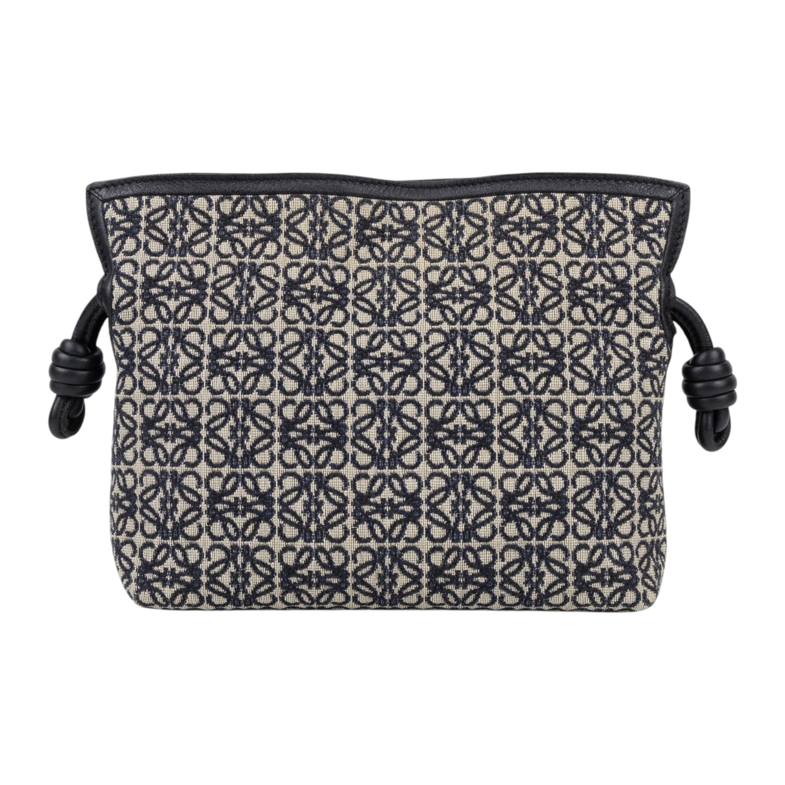 羅意威 LOEWE Mini Flamenco clutch 迷你 肩背包  黑ANAGRAM緹花FLAMENCO MINI 原廠盒子/防塵袋/背帶