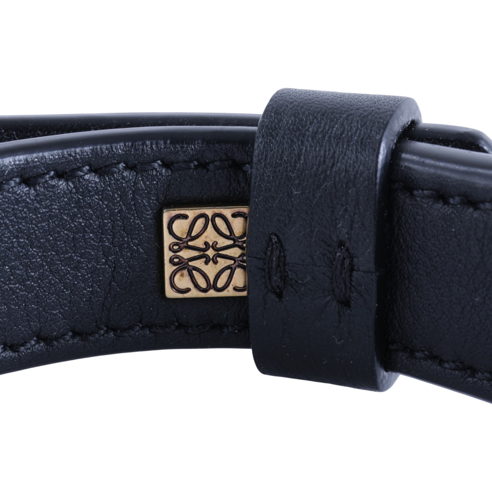 羅意威 LOEWE Anagram 短背帶 肩帶 182345 黑LOGO燙金提把 防塵袋