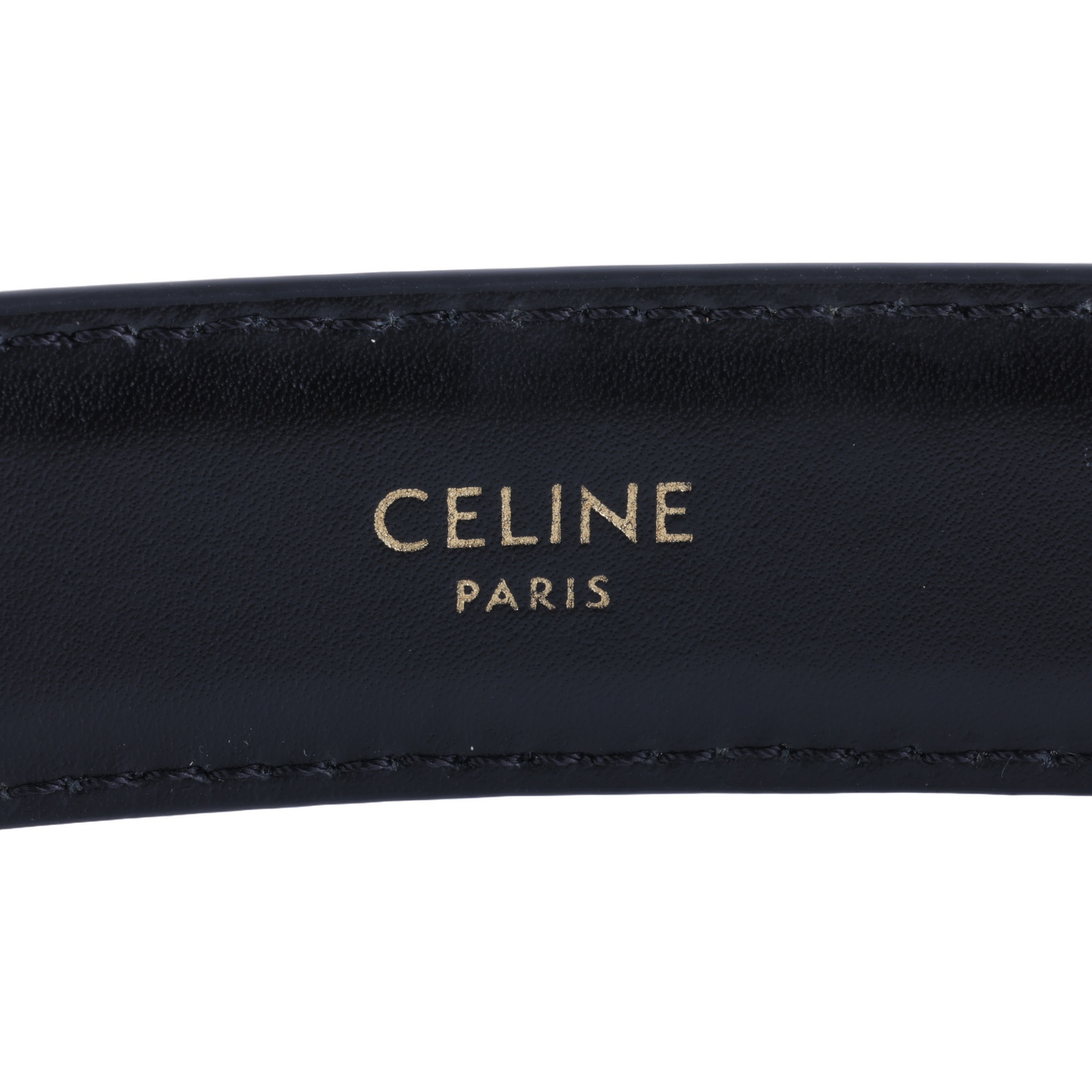 思琳 CELINE Trio,phe 18毫米 腰帶 45AX63A01_85 黑金凱旋皮帶 #85 原廠盒子/防塵袋/購買證明