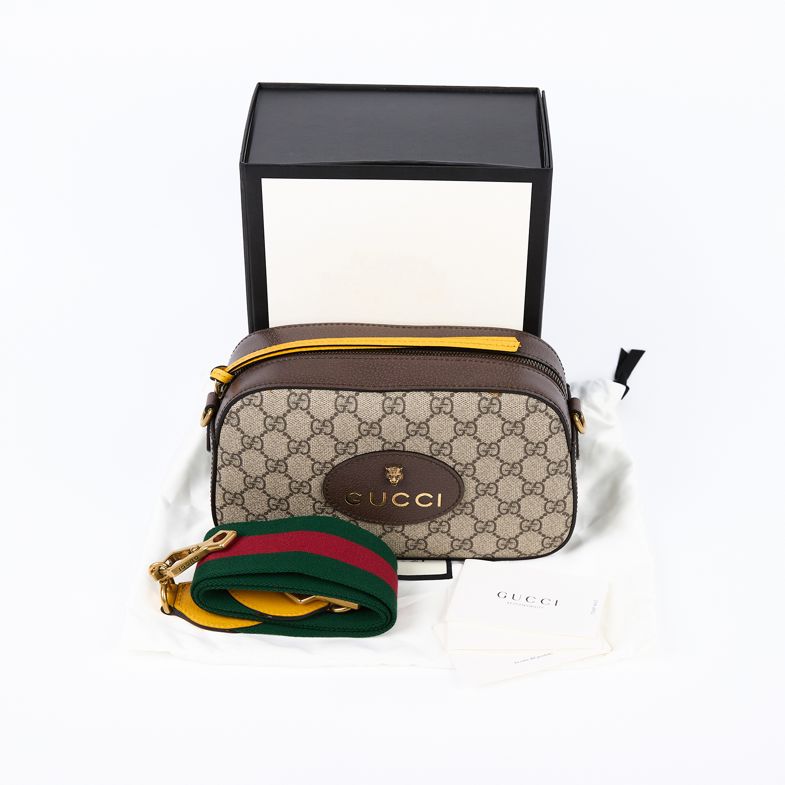 古馳 GUCCI GG 郵差袋 小型 476466 K9GVT 虎頭相機包 原廠盒子/防塵袋/背帶