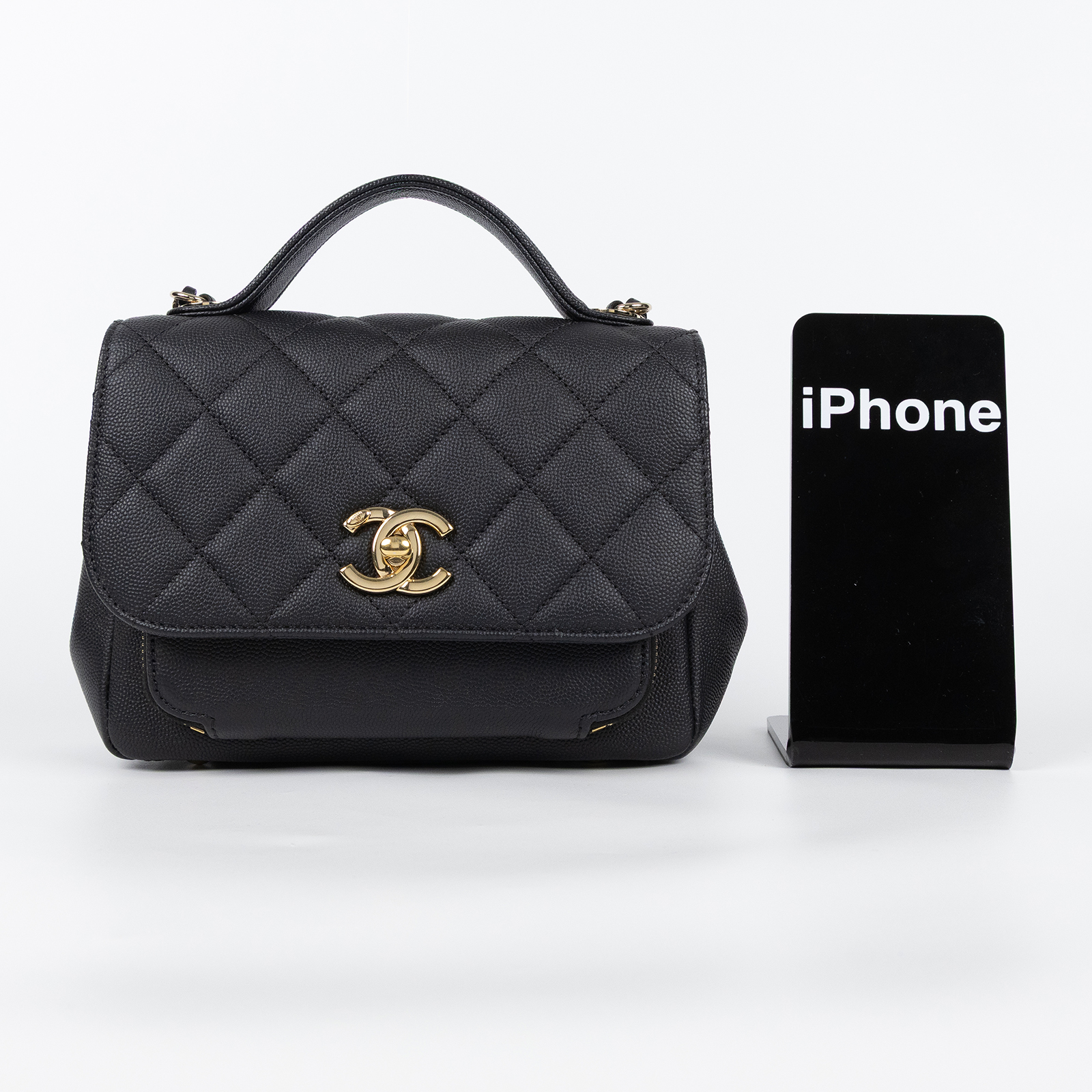 香奈兒 CHANEL CC logo 荔枝皮 斜背 小型 郵差包 口蓋包 A93749 28開 黑金荔枝郵差包 原廠盒子/防塵袋/保證卡