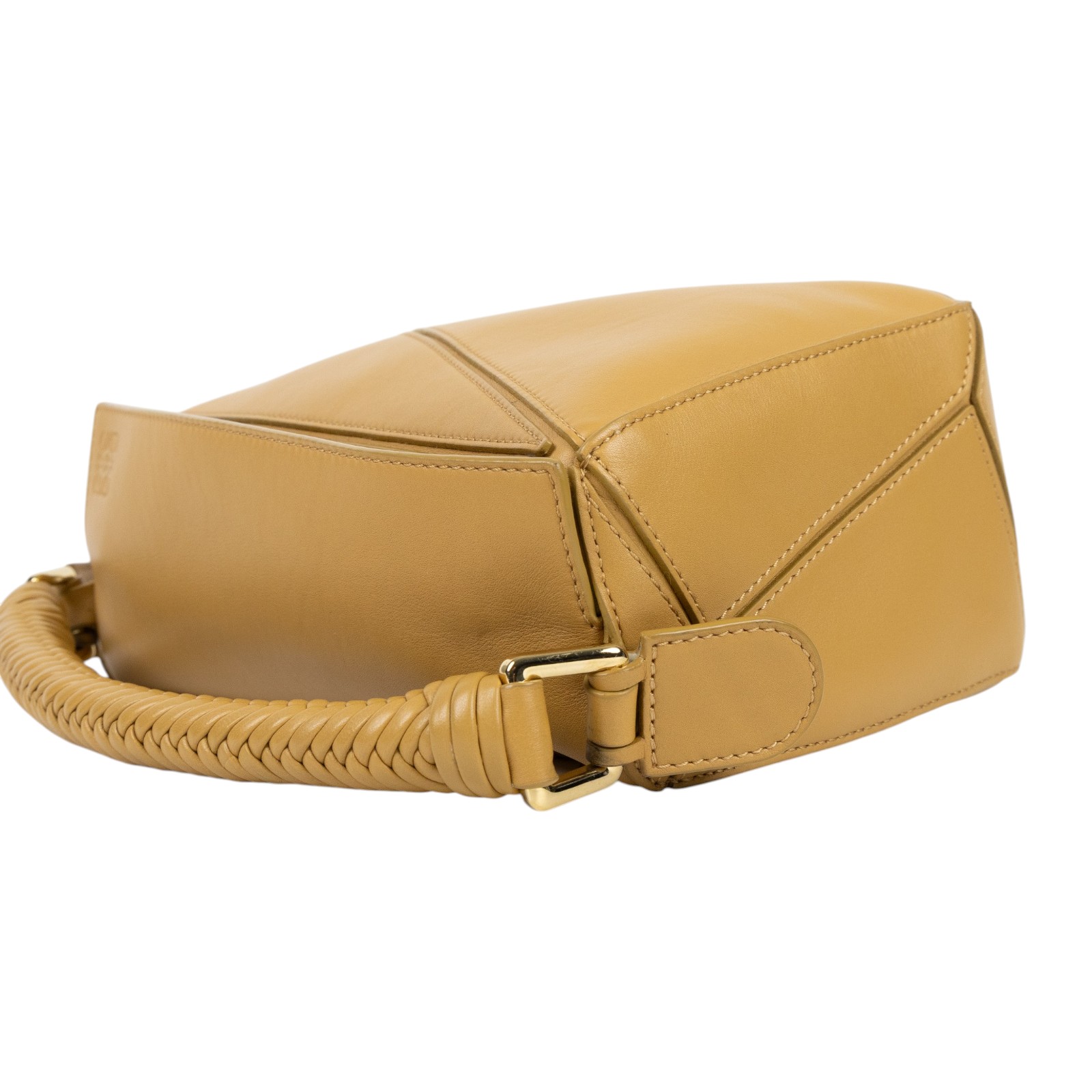 羅意威 LOEWE Small Puzzle bag 斜背包 A510S21XAE 淺黃編織提把PUZZLE SMALL 防塵袋/背帶