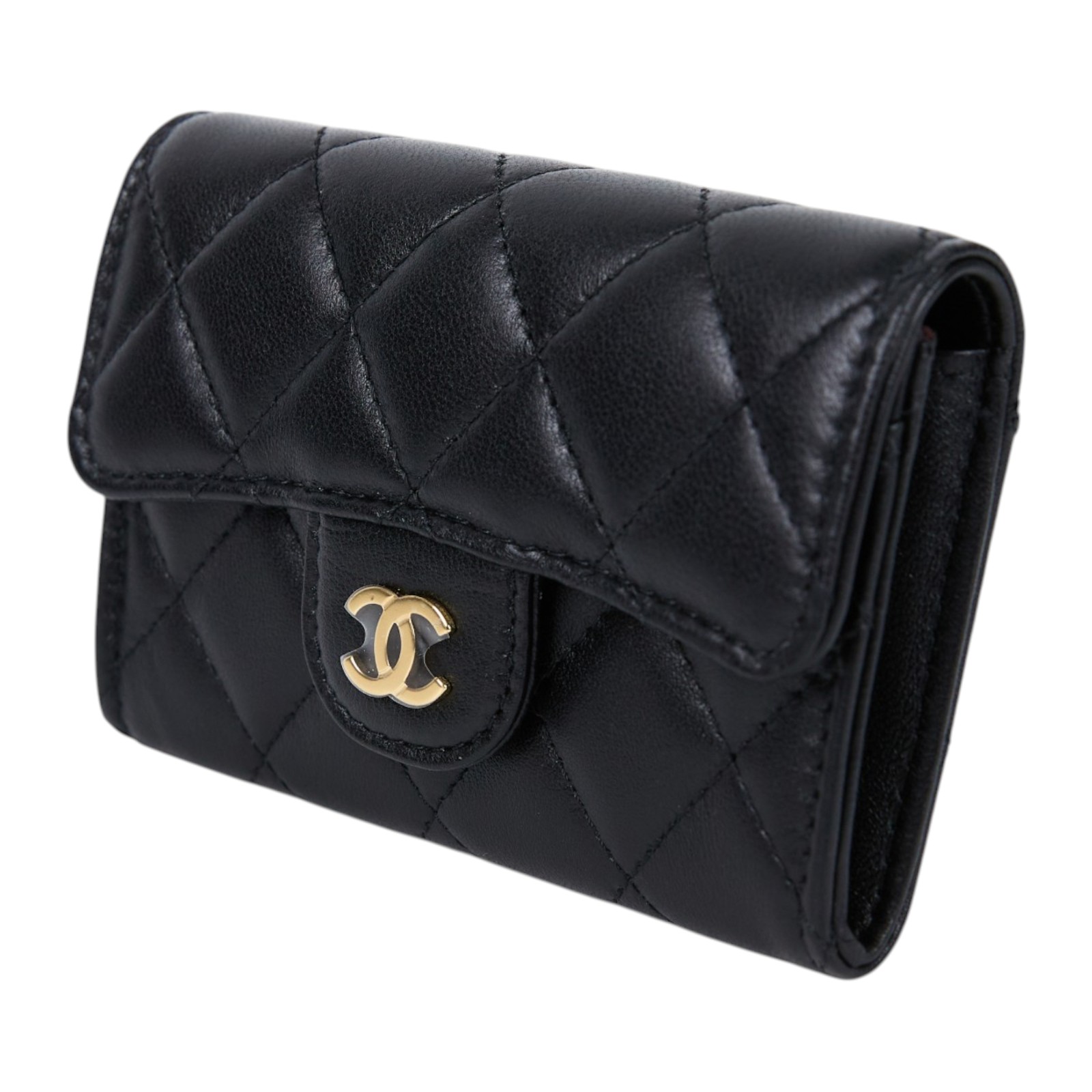 香奈兒 CHANEL CC LOGO 口蓋 卡片夾 錢包 AP0214 Y01295 黑羊單層卡包 原廠盒子/防塵袋/購買證明影本