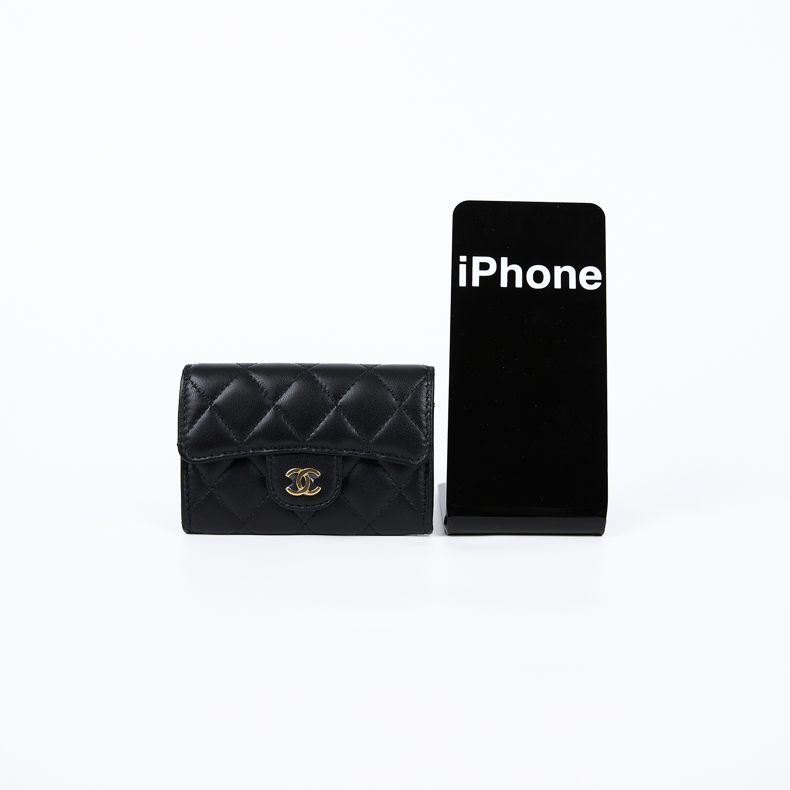 香奈兒 CHANEL CC LOGO 口蓋 卡片夾 錢包 AP0214 Y01295 黑羊單層卡包 原廠盒子/防塵袋/購買證明影本