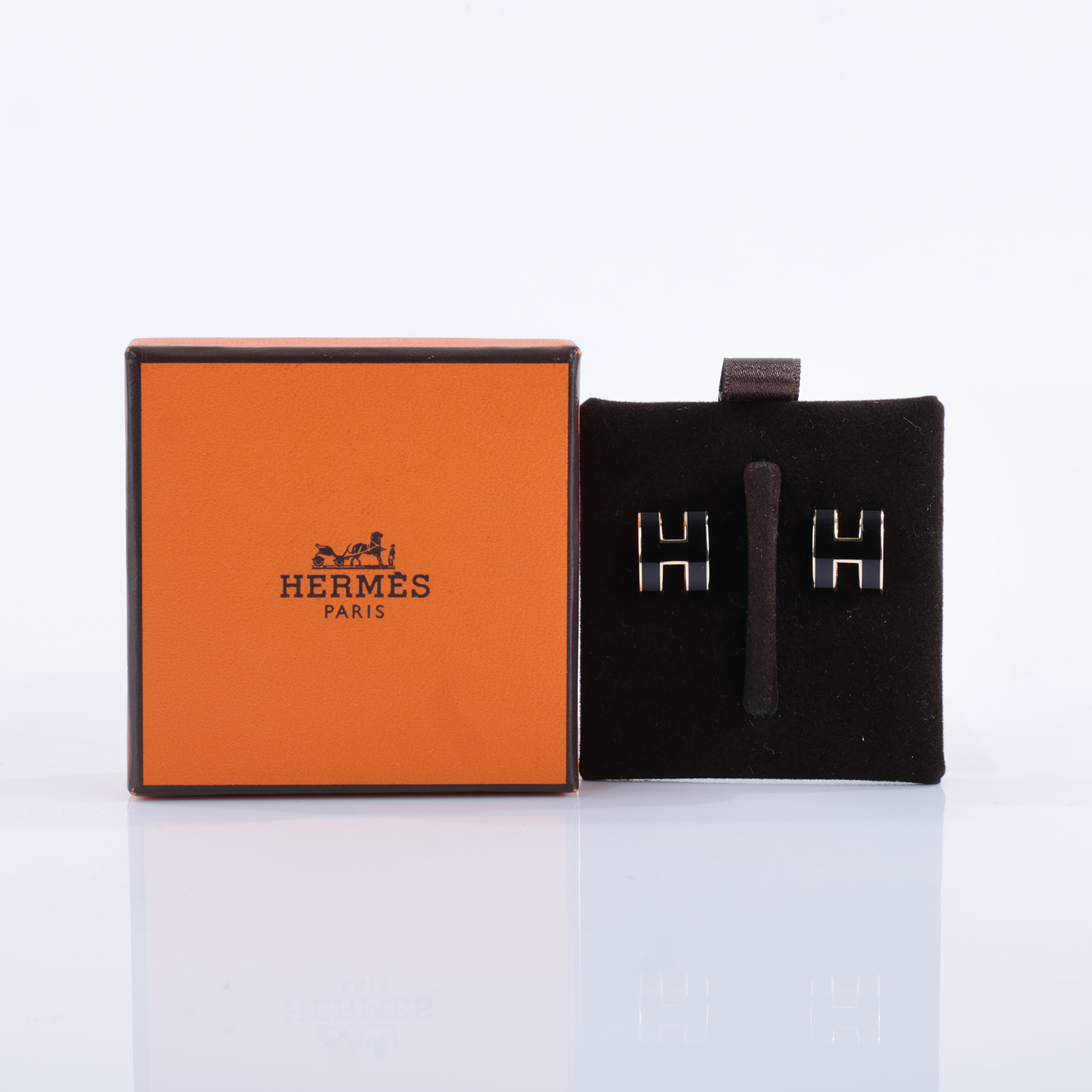 愛馬仕 Hermes Mini Pop H 耳釘 黑色 H608002Fv03 ST 11 28 黑金POP H 耳環 原廠盒子/內襯