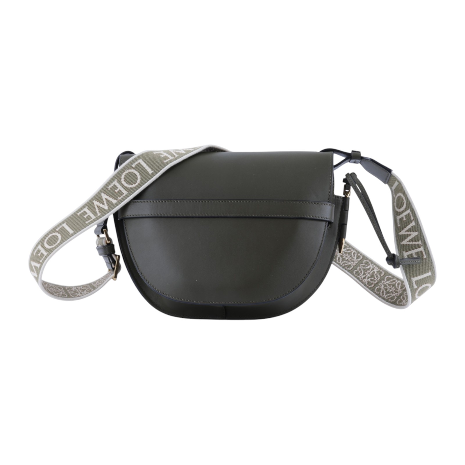 羅意威 LOEWE Small Gate bag 小型 小牛皮 肩背包 帆布背帶 A650T20X40 綠GATE SMALL 防塵袋