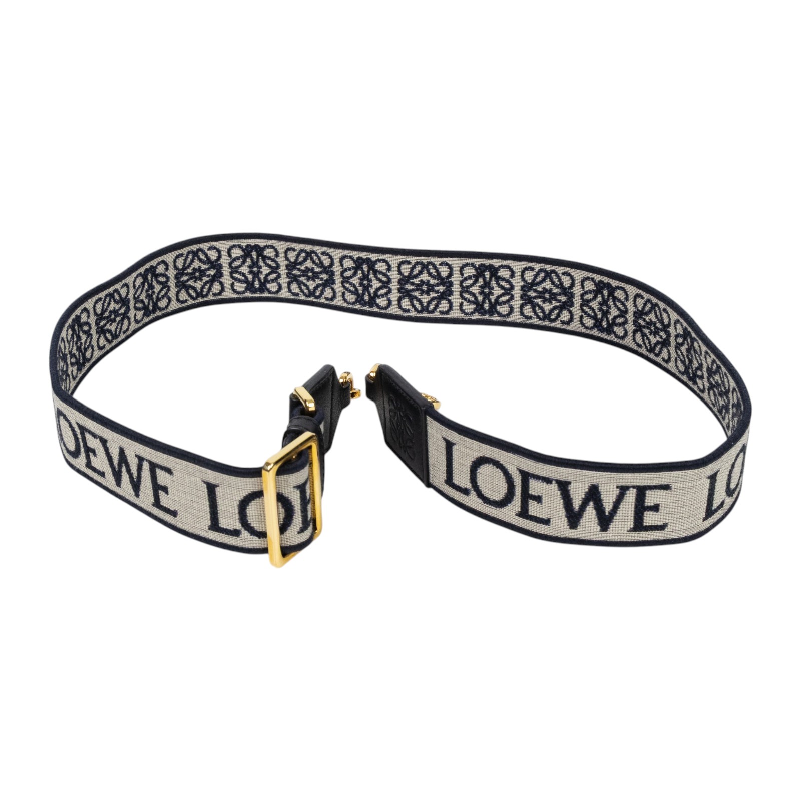羅意威 LOEWE 緹花織 小牛皮 Anagram 肩帶 背帶 C073T87X01 黑帆布Anagram背帶 防塵袋