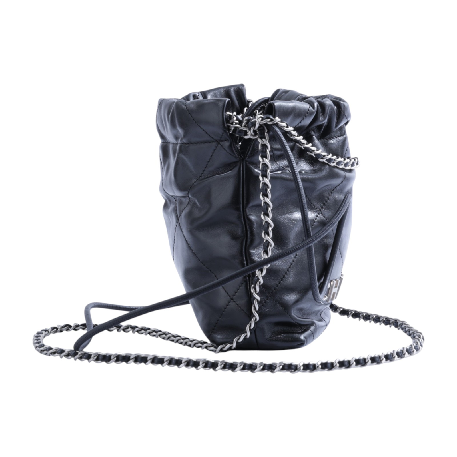香奈兒 CHANEL 22 迷你 束口包 AS3980 晶片款 黑銀22包 MINI 無附屬品
