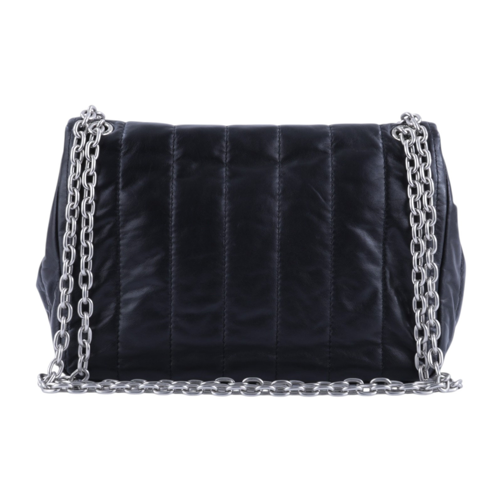 巴黎世家 BALENCIAGA Monaco Mini 摺疊 鍊帶包 7816722AASE 黑銀MONACO翻蓋鍊包 防塵袋