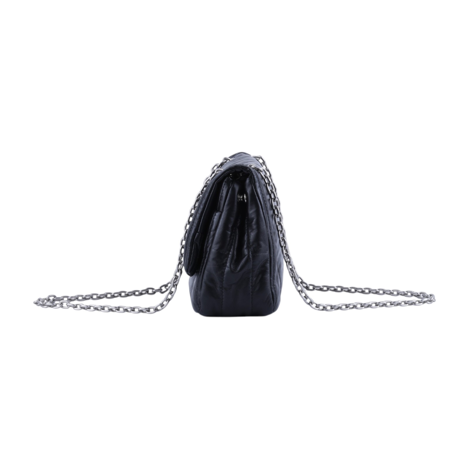 巴黎世家 BALENCIAGA Monaco Mini 摺疊 鍊帶包 7816722AASE 黑銀MONACO翻蓋鍊包 防塵袋