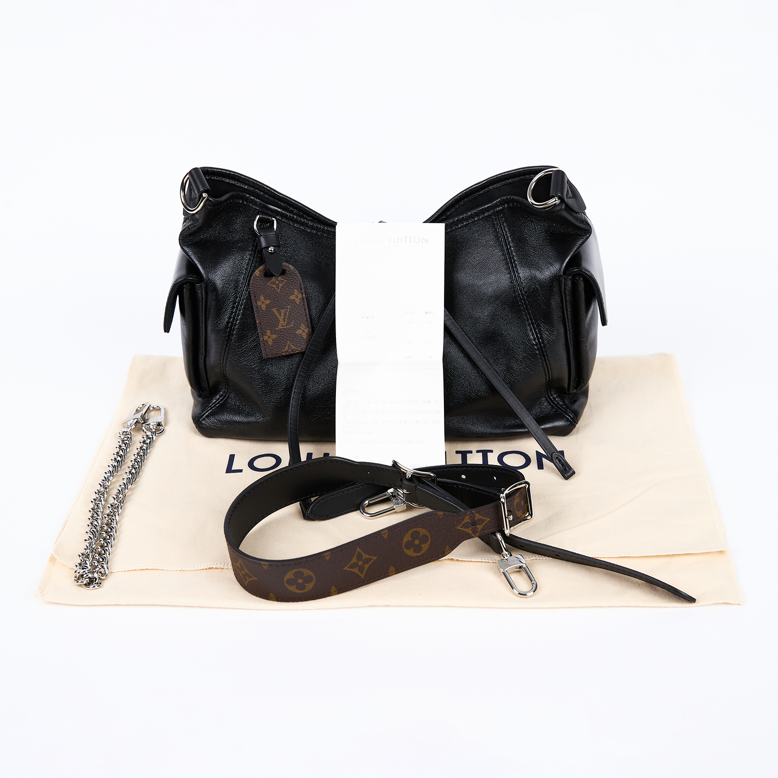 路易威登 LOUIS VUITTON CarryAll Cargo Vibe PM 手提包 黑色 M24861 晶片款  背帶2/吊牌/防塵袋/購買證明
