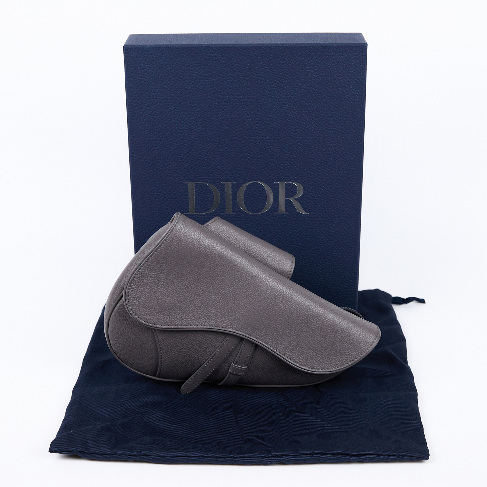 迪奧 CHRISTIAN DIOR Saddle 馬鞍包  灰SADDLE馬鞍包 原廠盒子/防塵袋