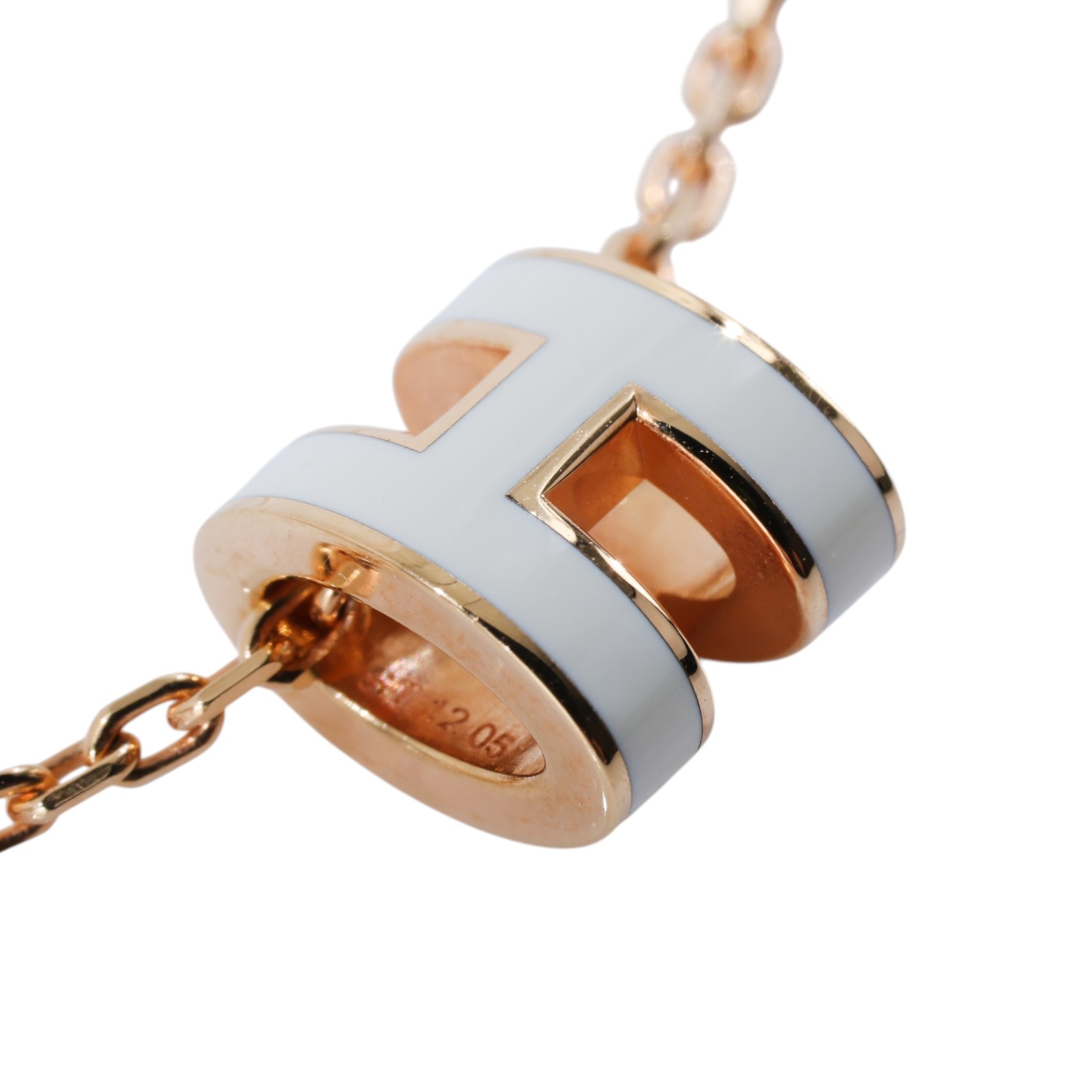 愛馬仕 Hermes Mini Pop H 墜飾 POPHPMINI ST1205 白MINI POP H項鍊 原廠盒子/防塵袋
