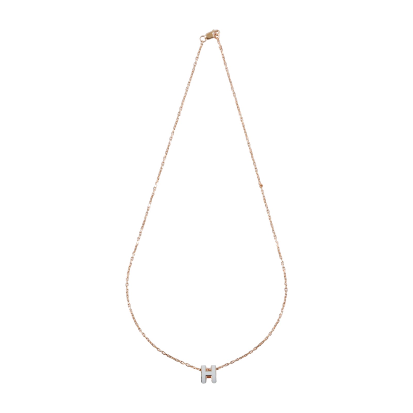 愛馬仕 Hermes Mini Pop H 墜飾 POPHPMINI ST1205 白MINI POP H項鍊 原廠盒子/防塵袋