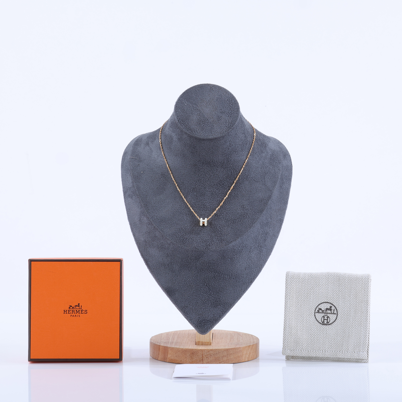 愛馬仕 Hermes Mini Pop H 墜飾 POPHPMINI ST1205 白MINI POP H項鍊 原廠盒子/防塵袋