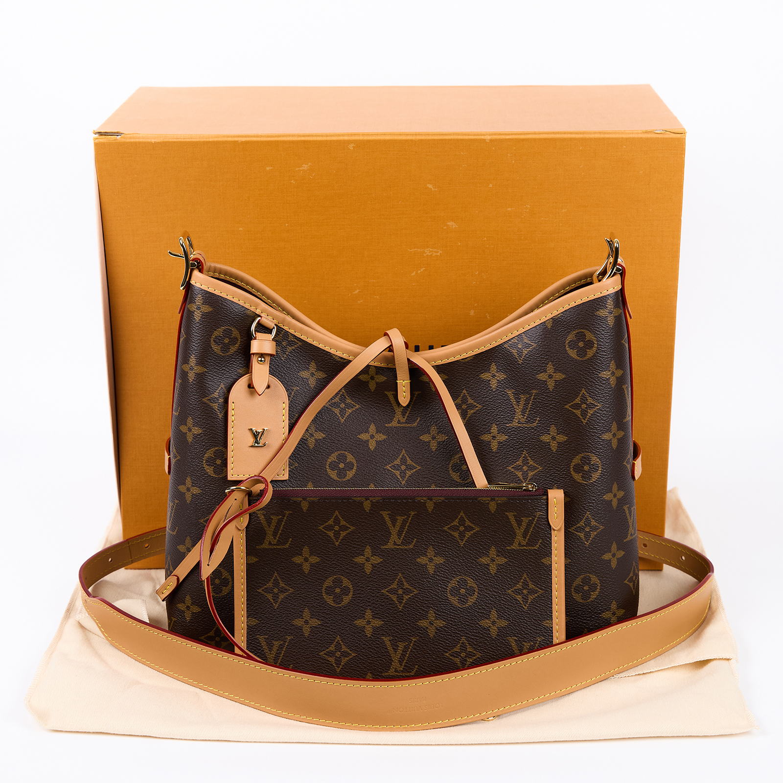 路易威登 LOUIS VUITTON CarryAll PM 原花 肩背包 M46203 晶片款 原花CARRYALL PM 原廠盒子/防塵袋/內袋