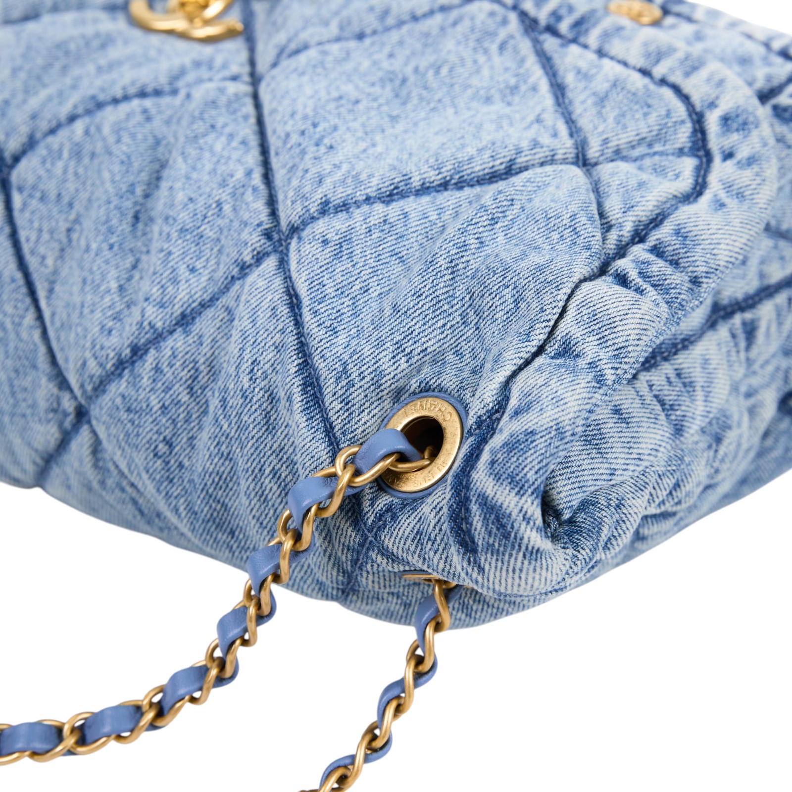 香奈兒 CHANEL 2025/26 秋冬系列 大型口蓋包 AS5727 B22143 淺丹寧大型HOBO 無附屬品